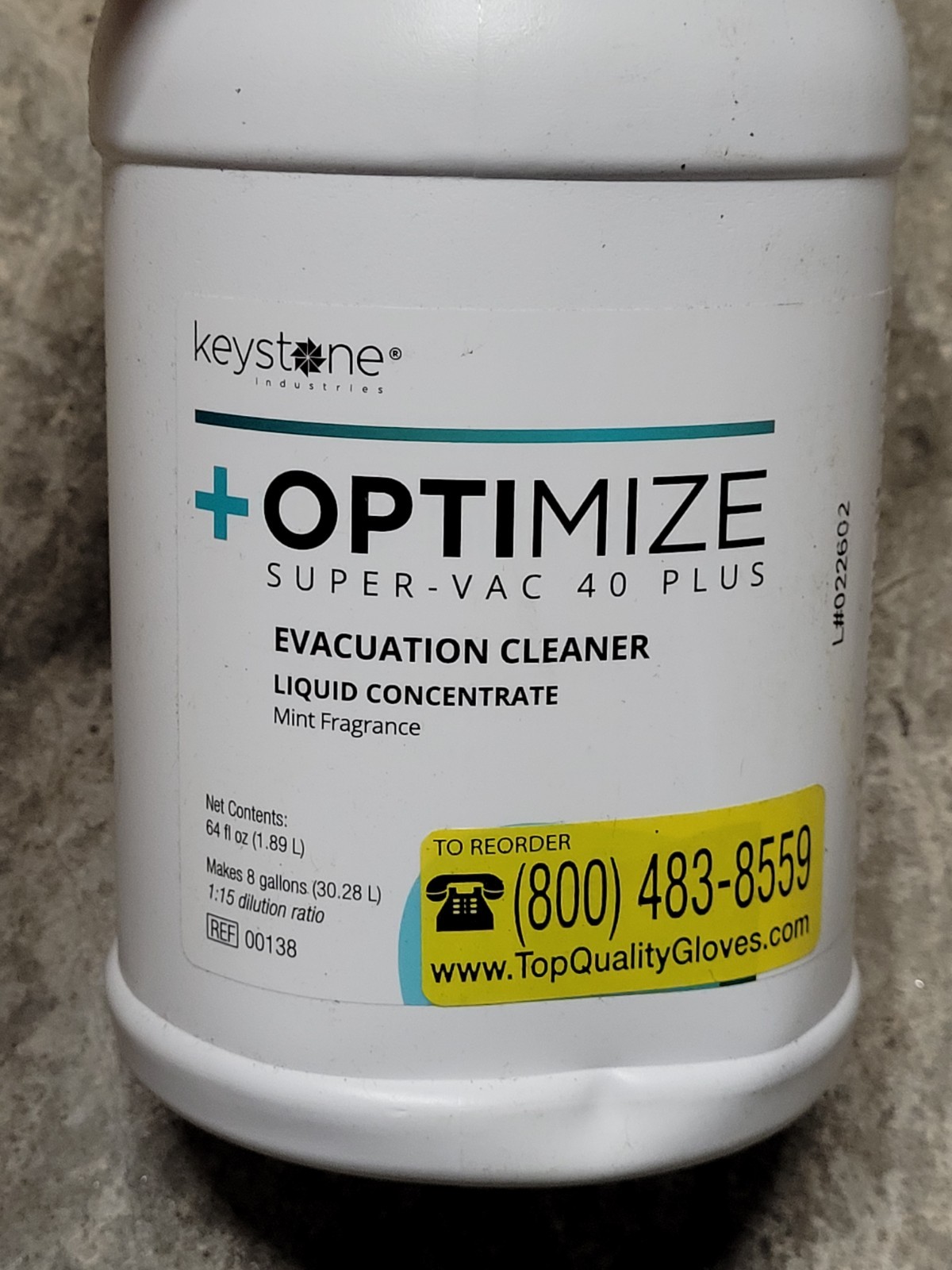 Dental Optimize Super-vac 40 Plus Evacuation Cleaner 64 fl. oz by Keystone Mint