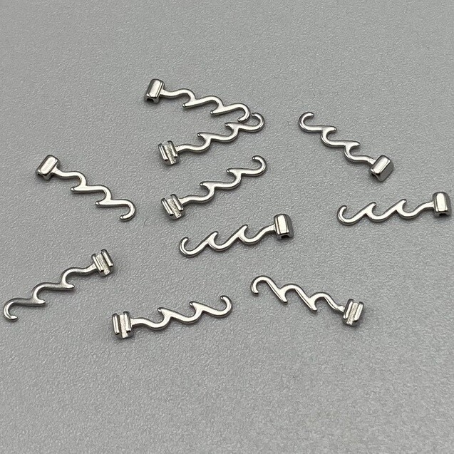 10Pcs/Bag Dental Orthodontic Crimpable Hook Multi-function Long Left/Right S.S