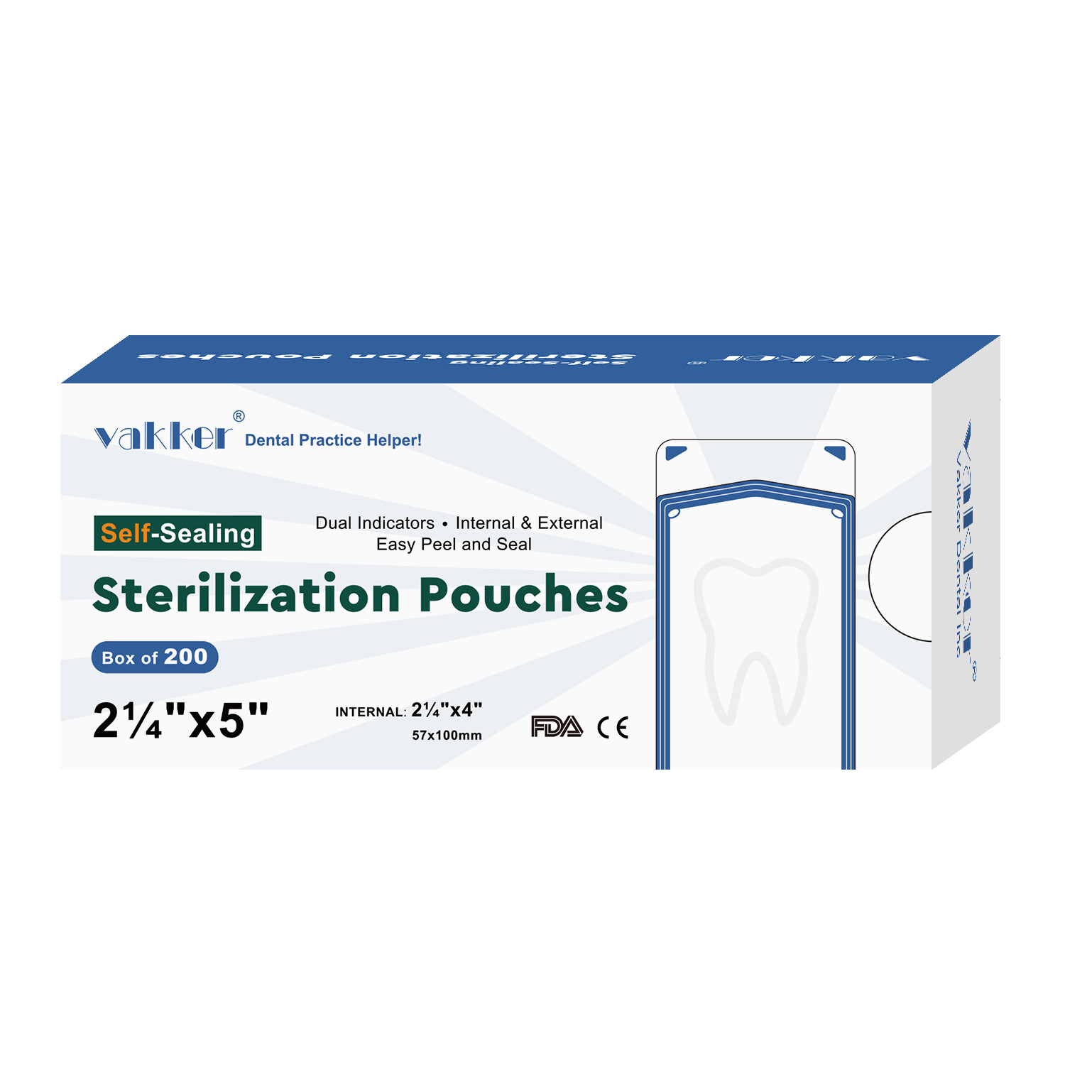 4000pc 2.25″ x 5″ Self Sealing Sterilization Pouches Medical Dental Bag