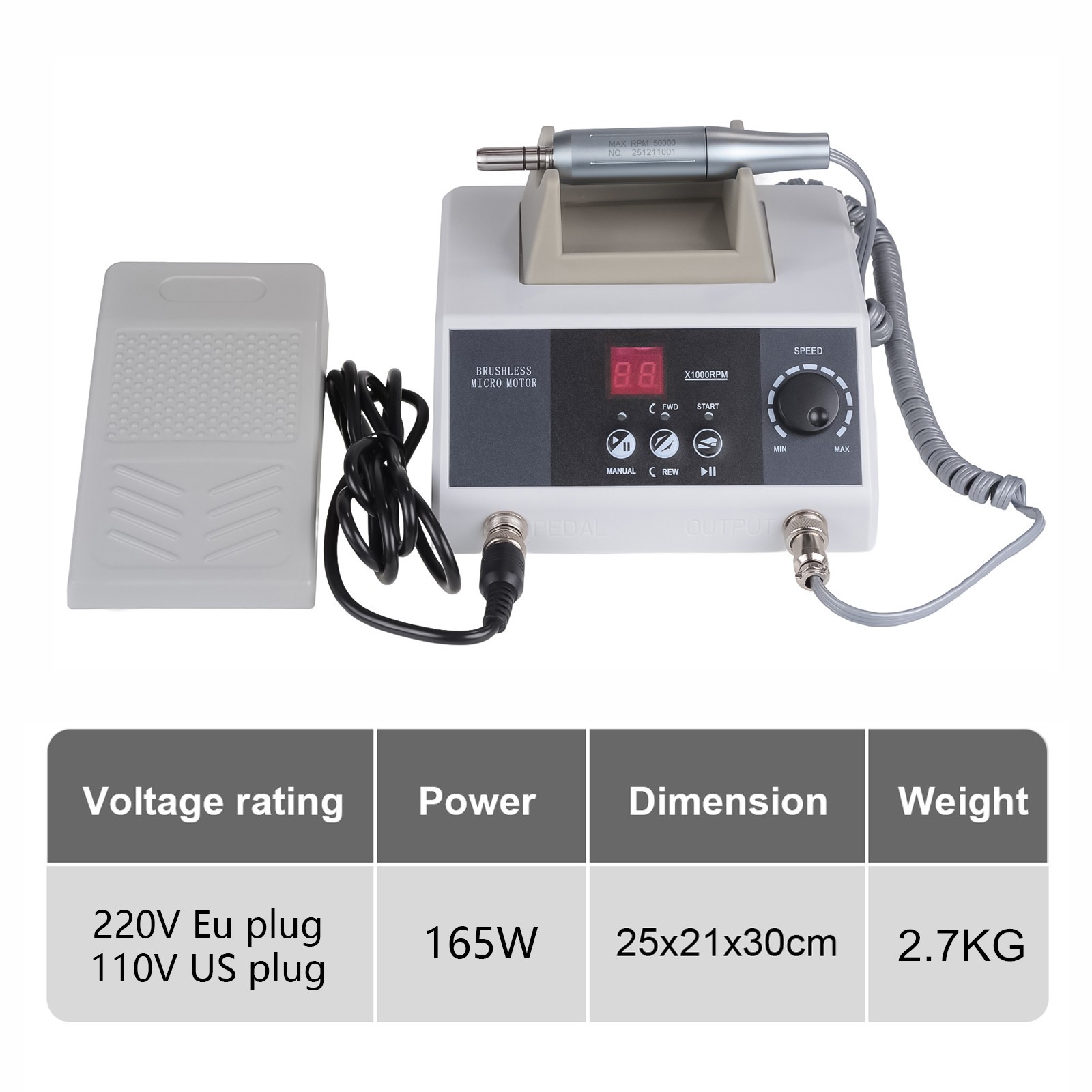 Dental Brushless Electric Micro Motor Polishing Machine+50K RPM E-type Handpiece