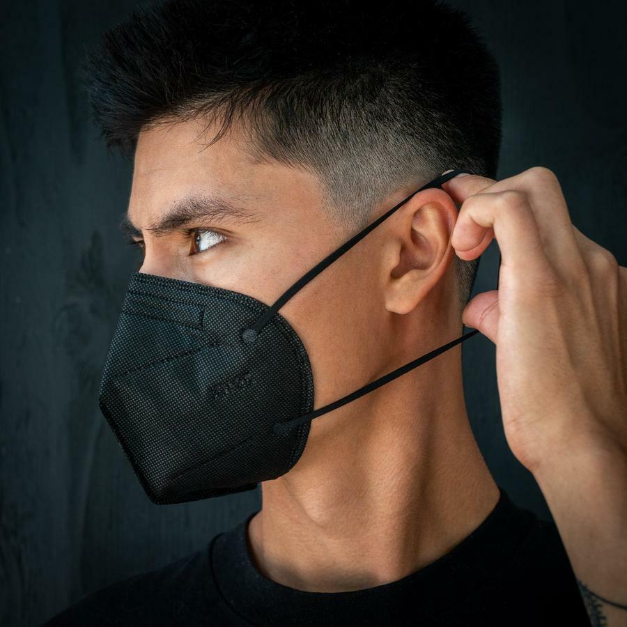Black Color KN95 Protective 5 Layer Face Mask Disposable Respirator BFE 95%