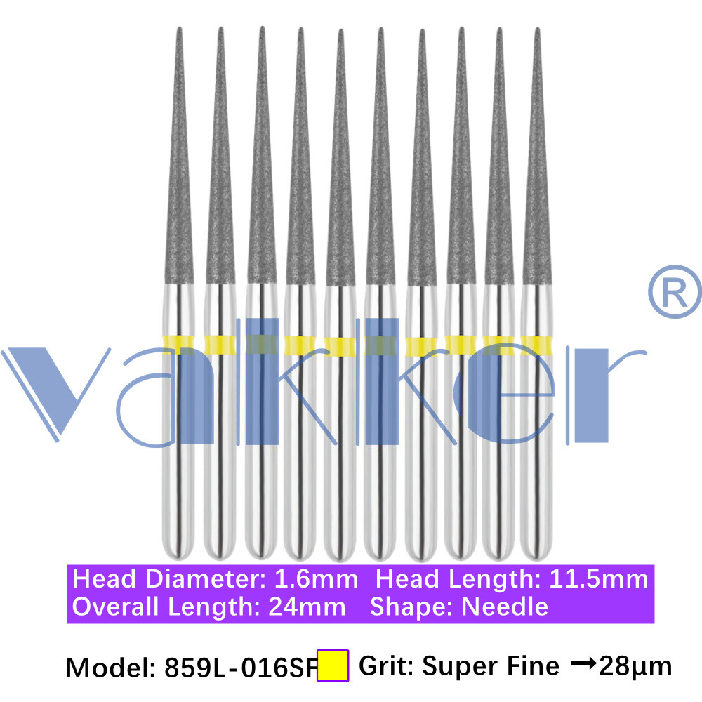 10pc Diamond Bur Shape Needle Diamond Burs for Handpiece Fine Medium Coarse