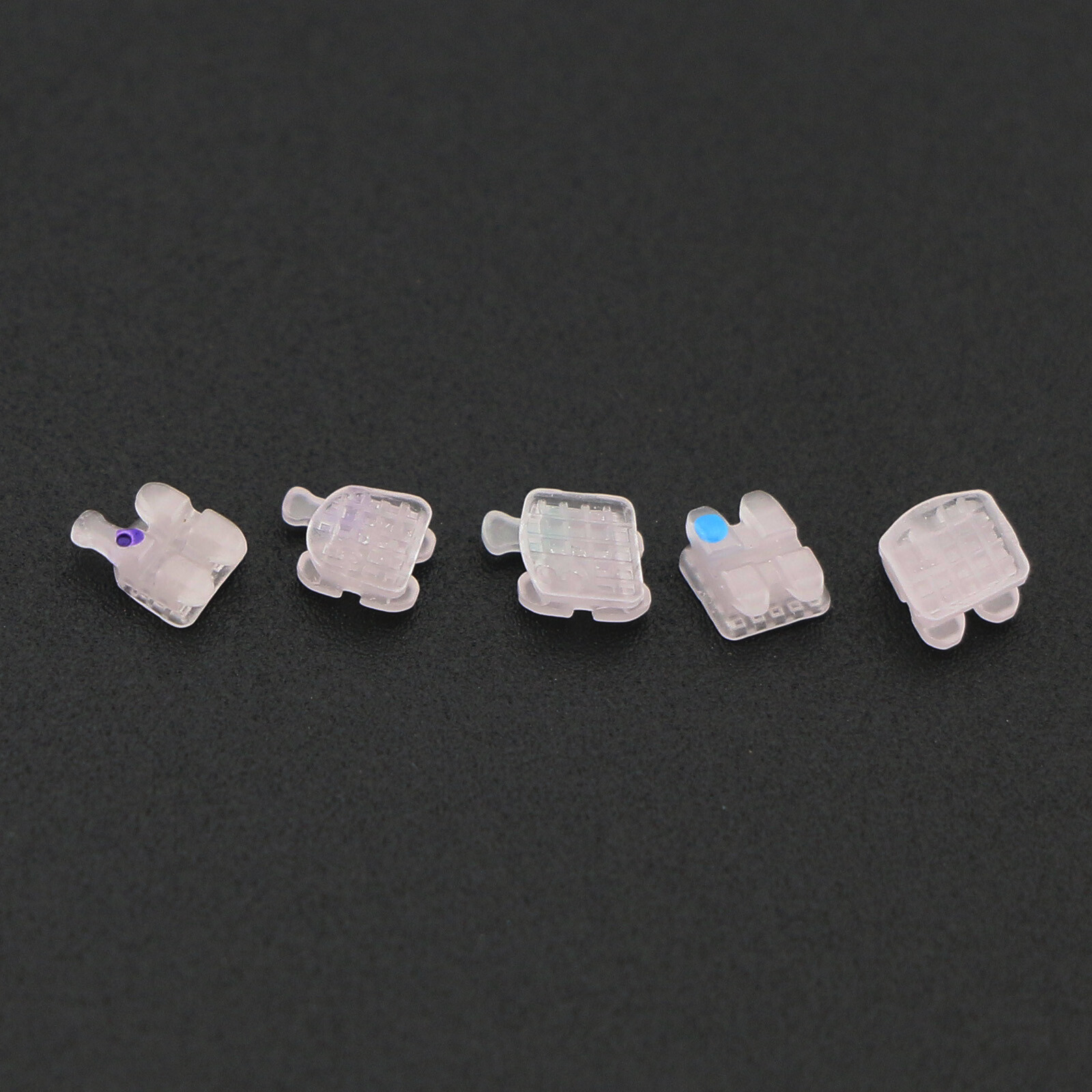 US 10 Pack Dental Ceramic Orthodontic Bracket Brace Roth 022 345 Hooks Mesh Base