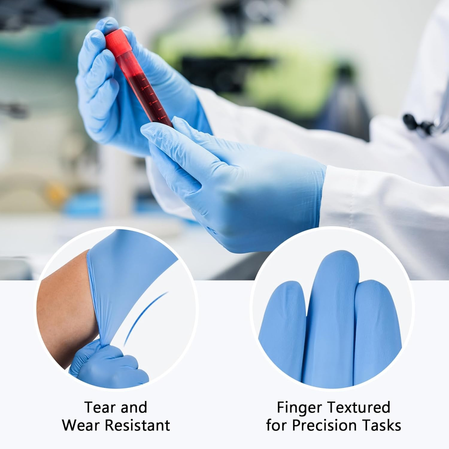 Nitrile Exam Gloves, Blue, 4 Mil, Powder-Free, Latex-Free, for Medical Exam, Cle