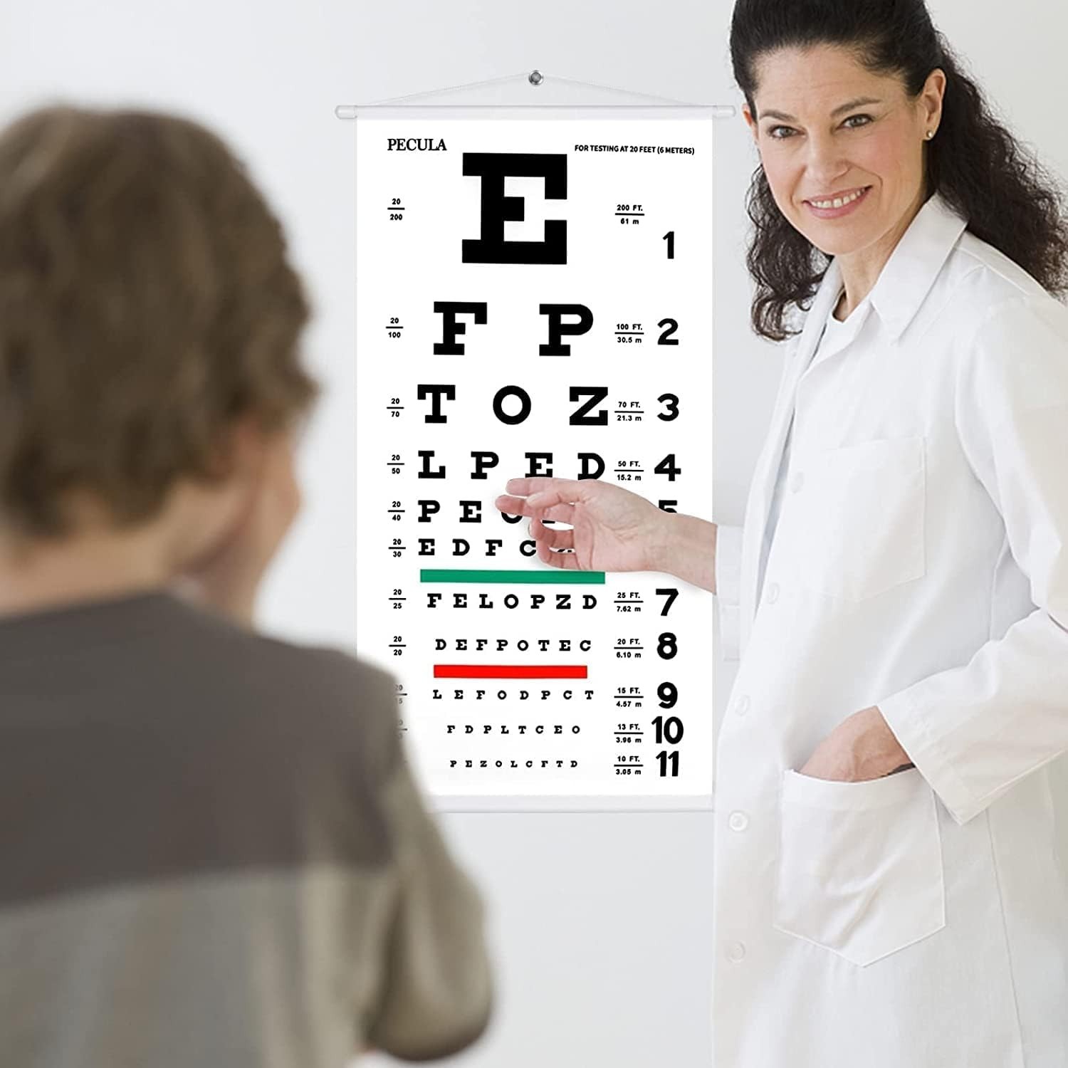 Eye Chart, Snellen Eye Chart, Canvas Wall Chart Non-Reflective, Hang Wooden F…