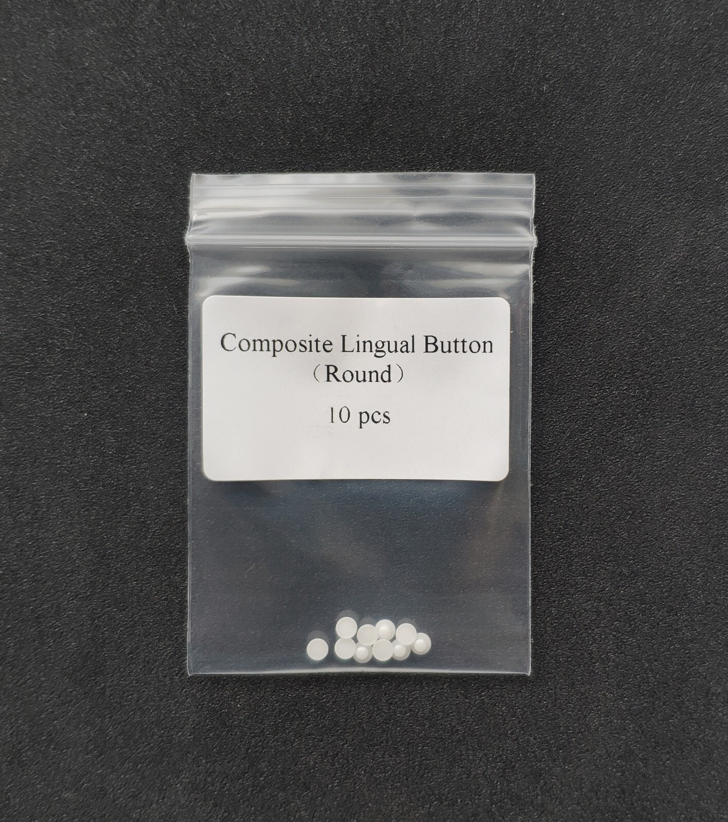 Dental Orthodontic Ceramic Lingual Buttons Bondable Round Mesh Base