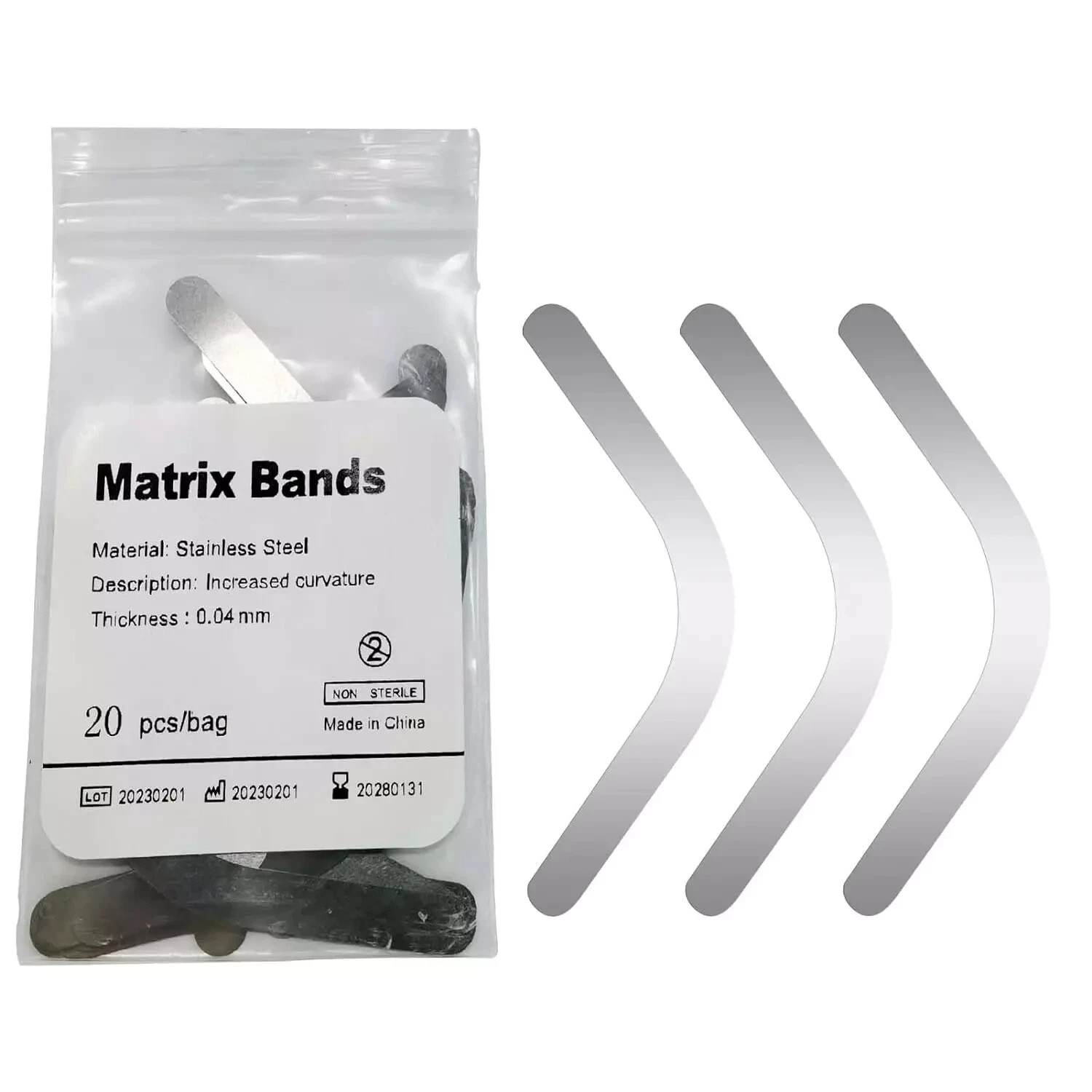 20 Pcs/Pack Dental Lab Stainless Steel Tofflemire Matrix Band Retainer Increased