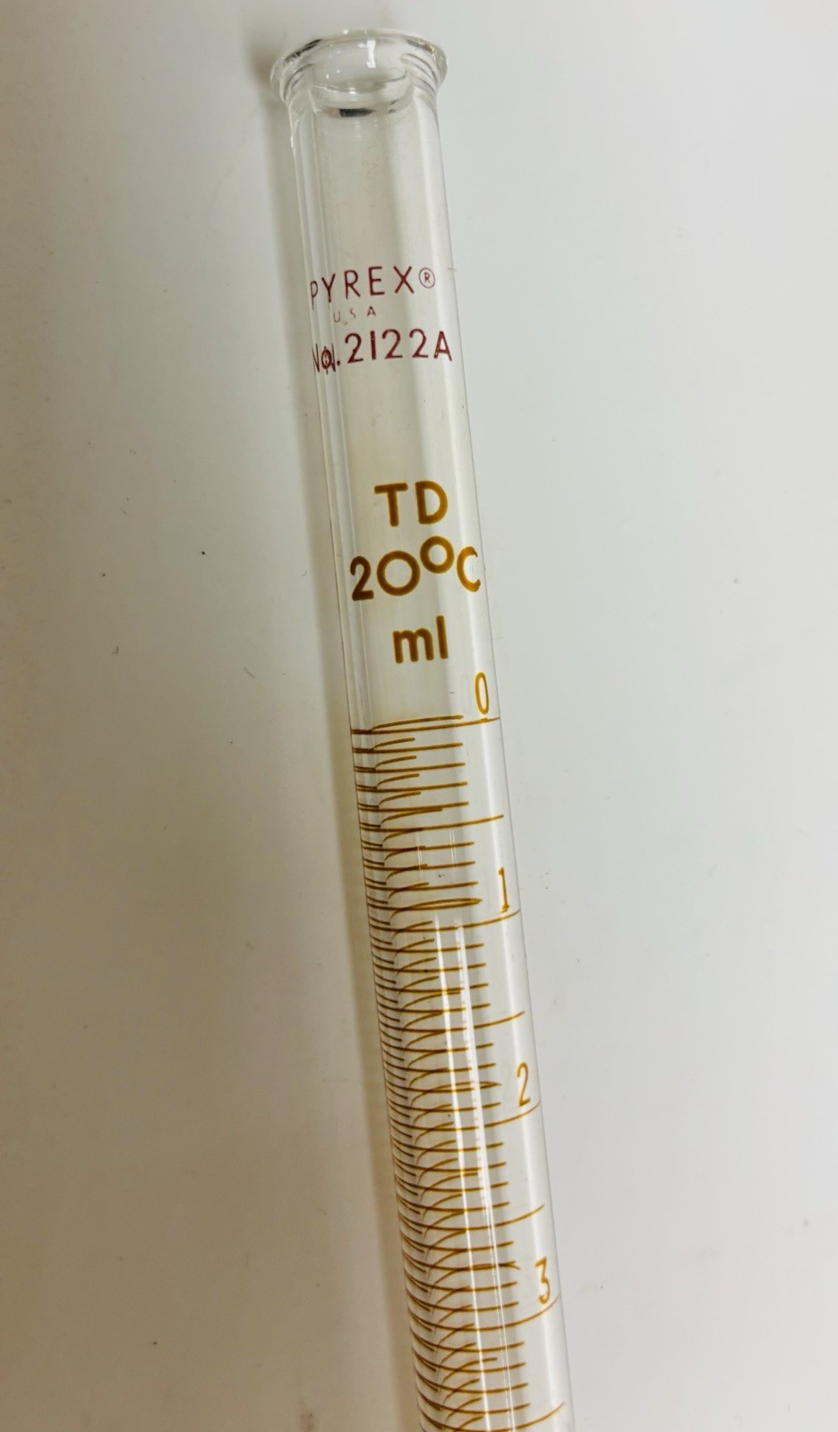 2Pcs Pyrex 2122 Borosilicate Burette, Straight Bore, PTFE Stopcock ,25mL,Class A