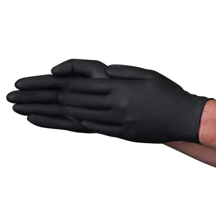 VGuard Black Nitrile Disposable Gloves Powder Latex Free 5 & 7 Mil 100 Count Box