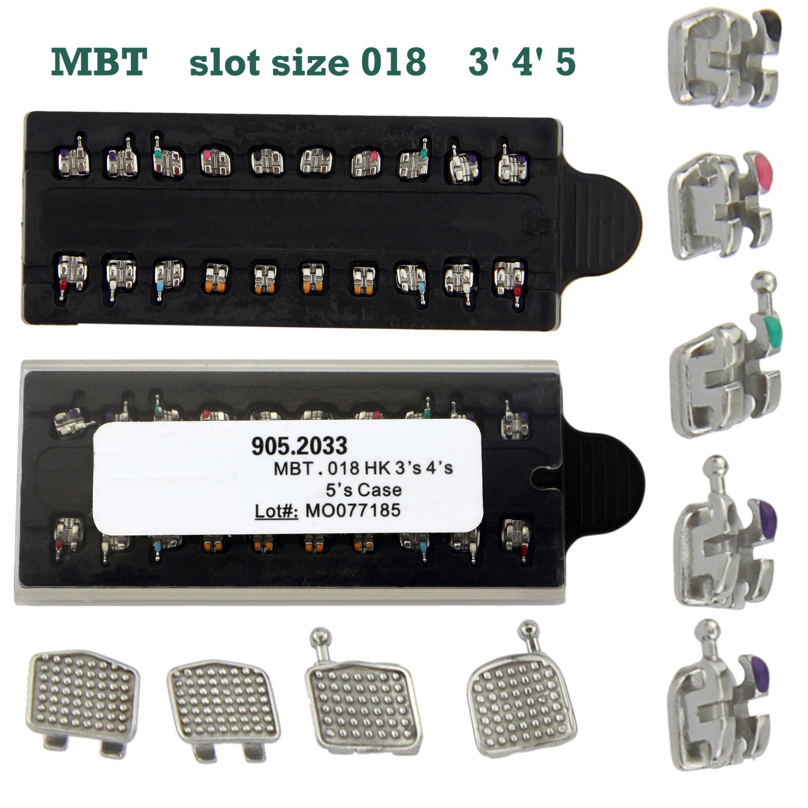 Dental Ortodoncia Brackets MIM Metal Braces Mini Roth MBT 0.018 345 Hooks 5-5