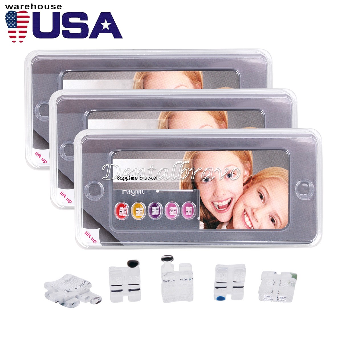 Dental Orthodontic Sapphire Ceramic Clear Brackets Brace MBT/ROTH 022 Hooks 345