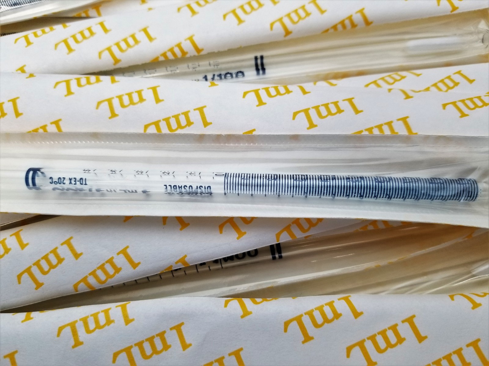 (250) 1mL Corning Pyrex Disposable Shorty Serological Pipet TD, [Z4S3]