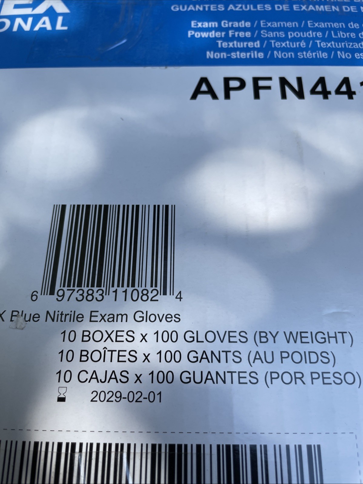 First Aid Only M550MED Nitrile Exam Gloves, Medium -10 x 100 Pack 1000 total