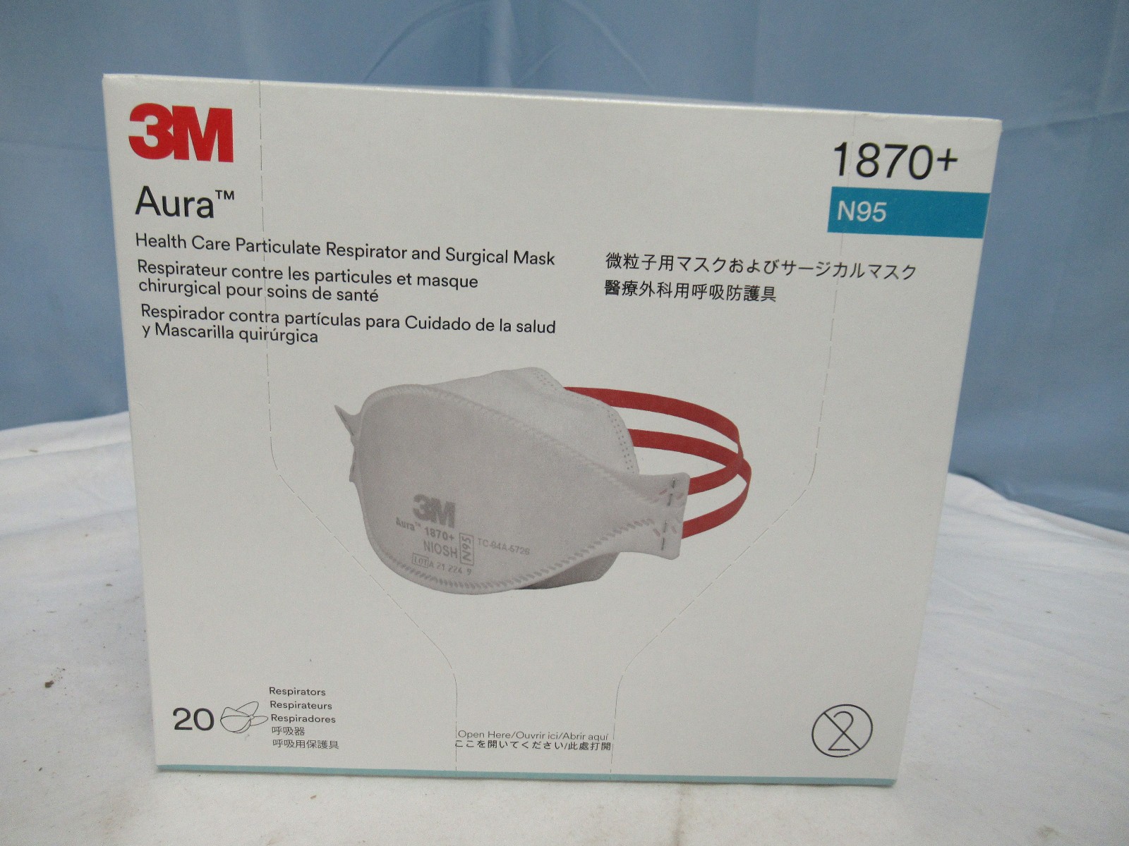 3M 1870+ N95 Aura Respirator and Surgical Mask exp 12/28 20 Count (P1)