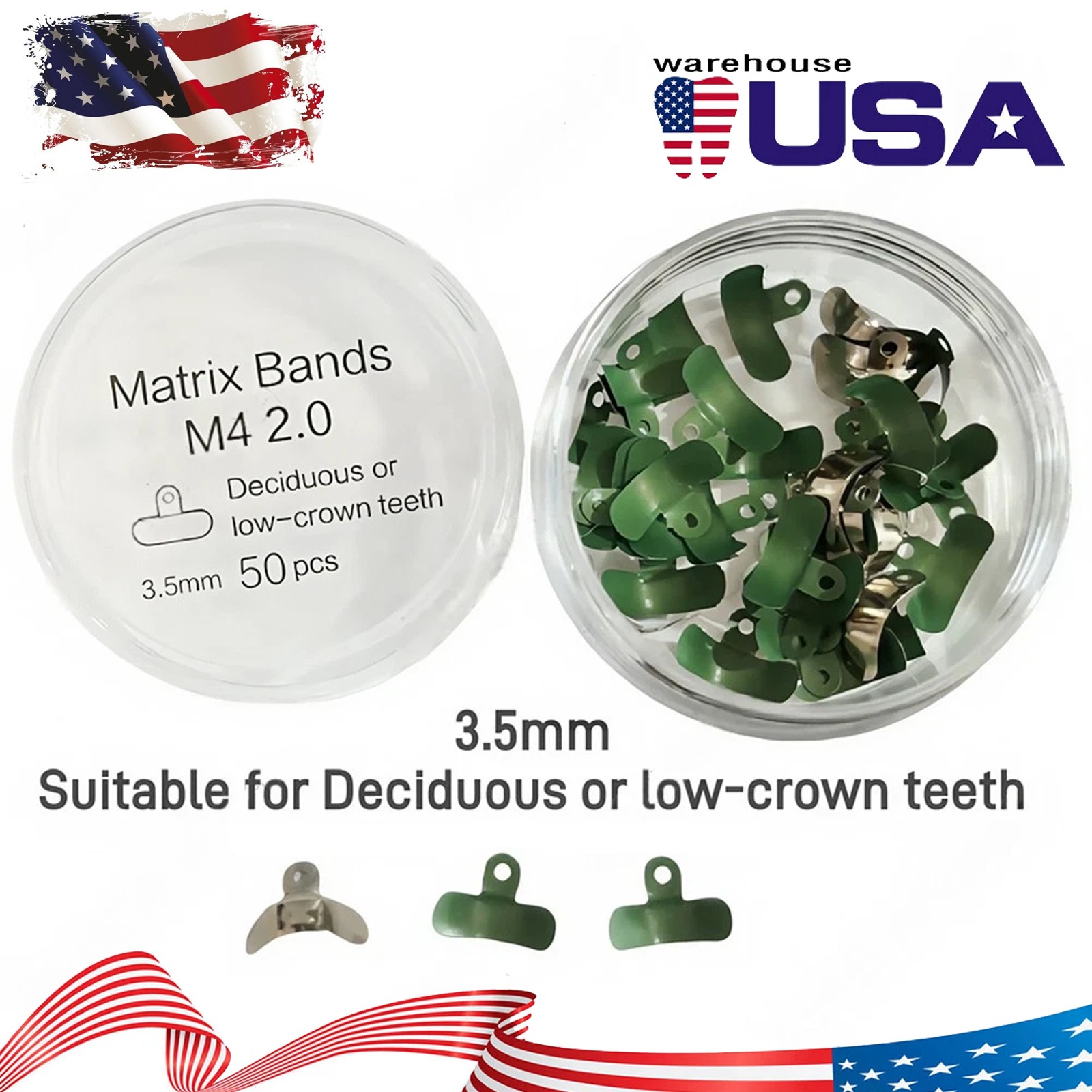 Dental Matrix Bands PTFE Non-Stick Coating Sectional Contoured Metal Matrices US