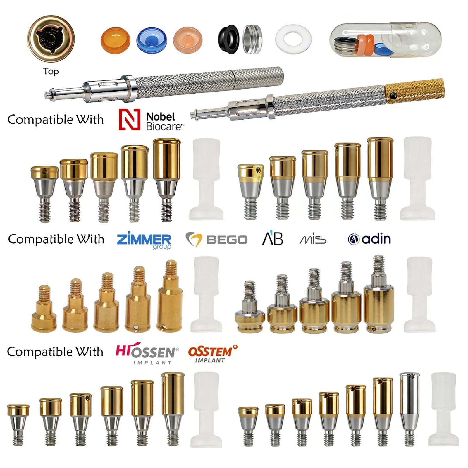 Dental Zest Locator Overdenture Abutment & Accessories for Multi Implant Systems