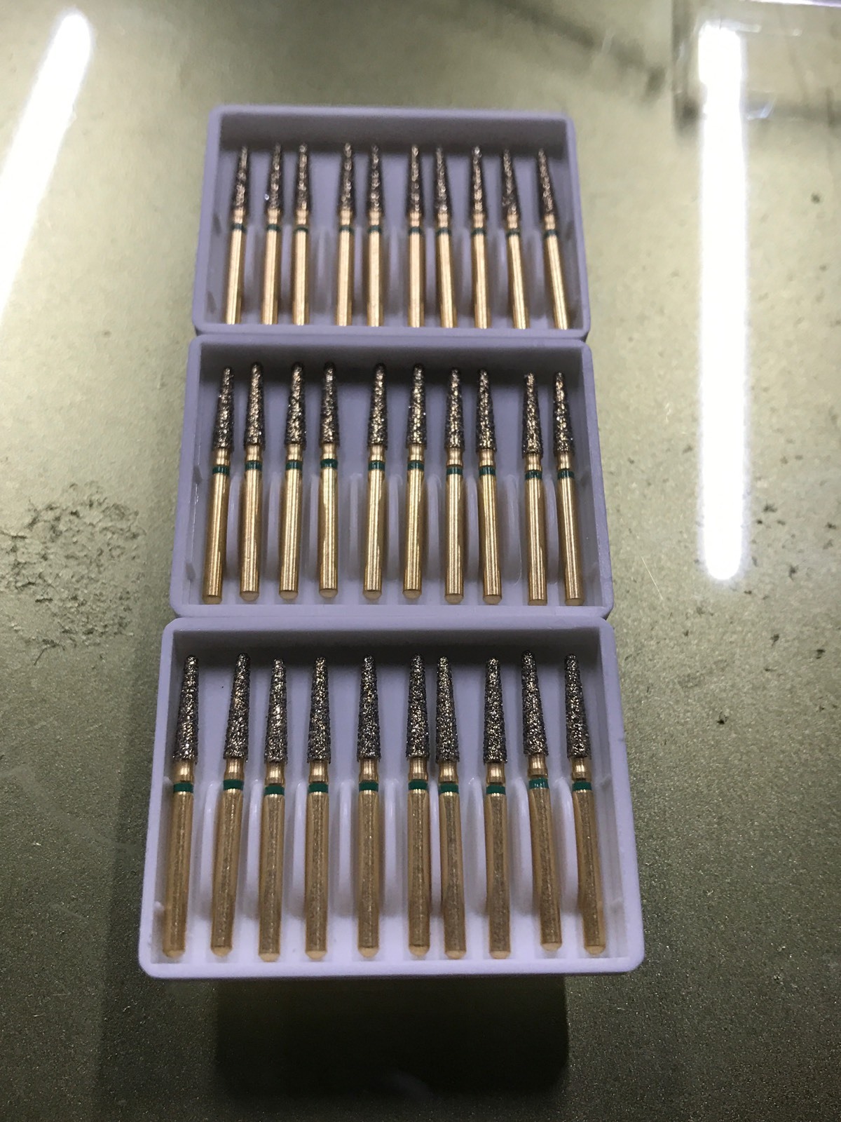 Diamond Burs 100X G/198L-856-019 1.9 mmDiameter 8.5mm Cutting Length. CourseGrit