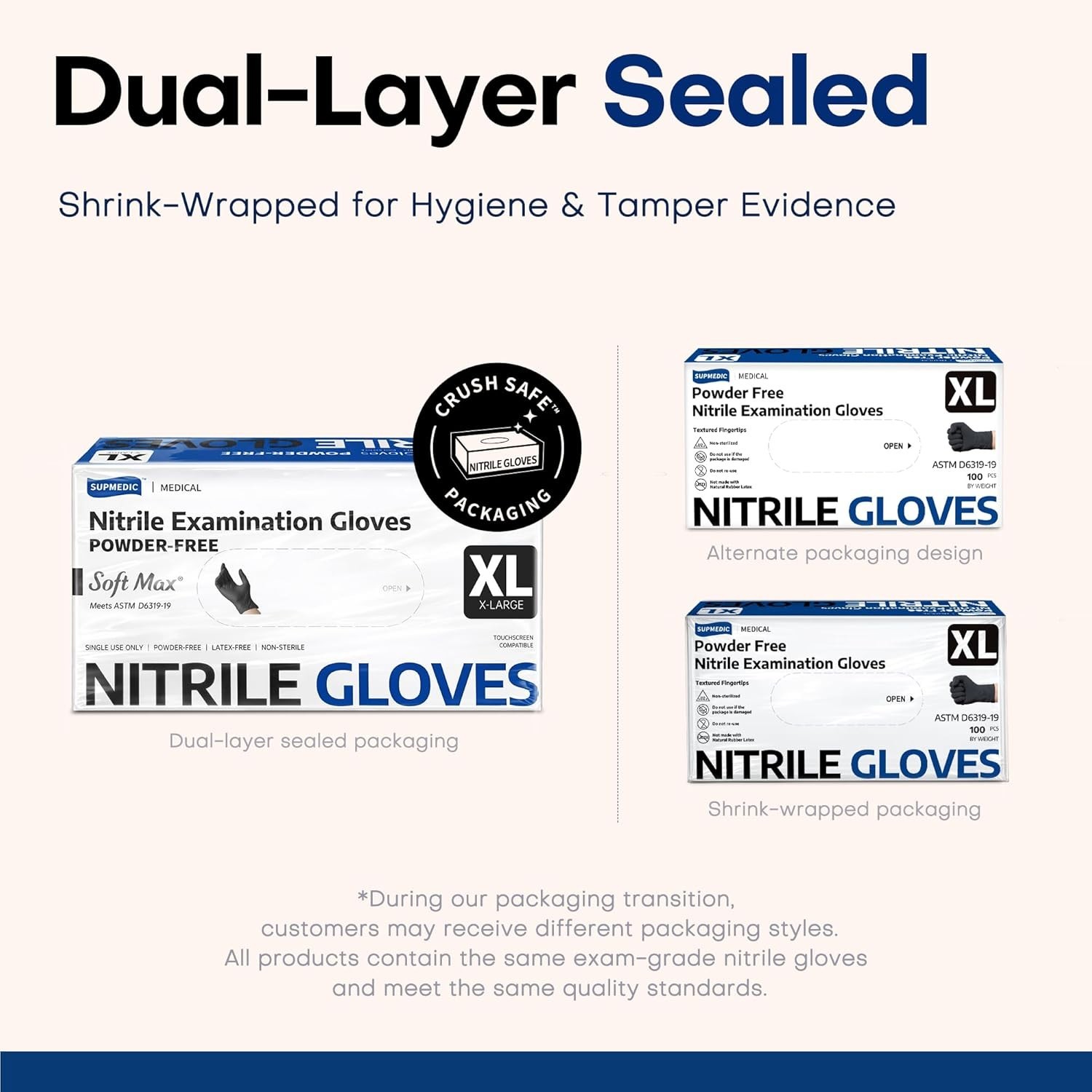 Ambidextrous Black Nitrile Gloves – 100 Pcs, Perfect for Food Prep & Medical Use