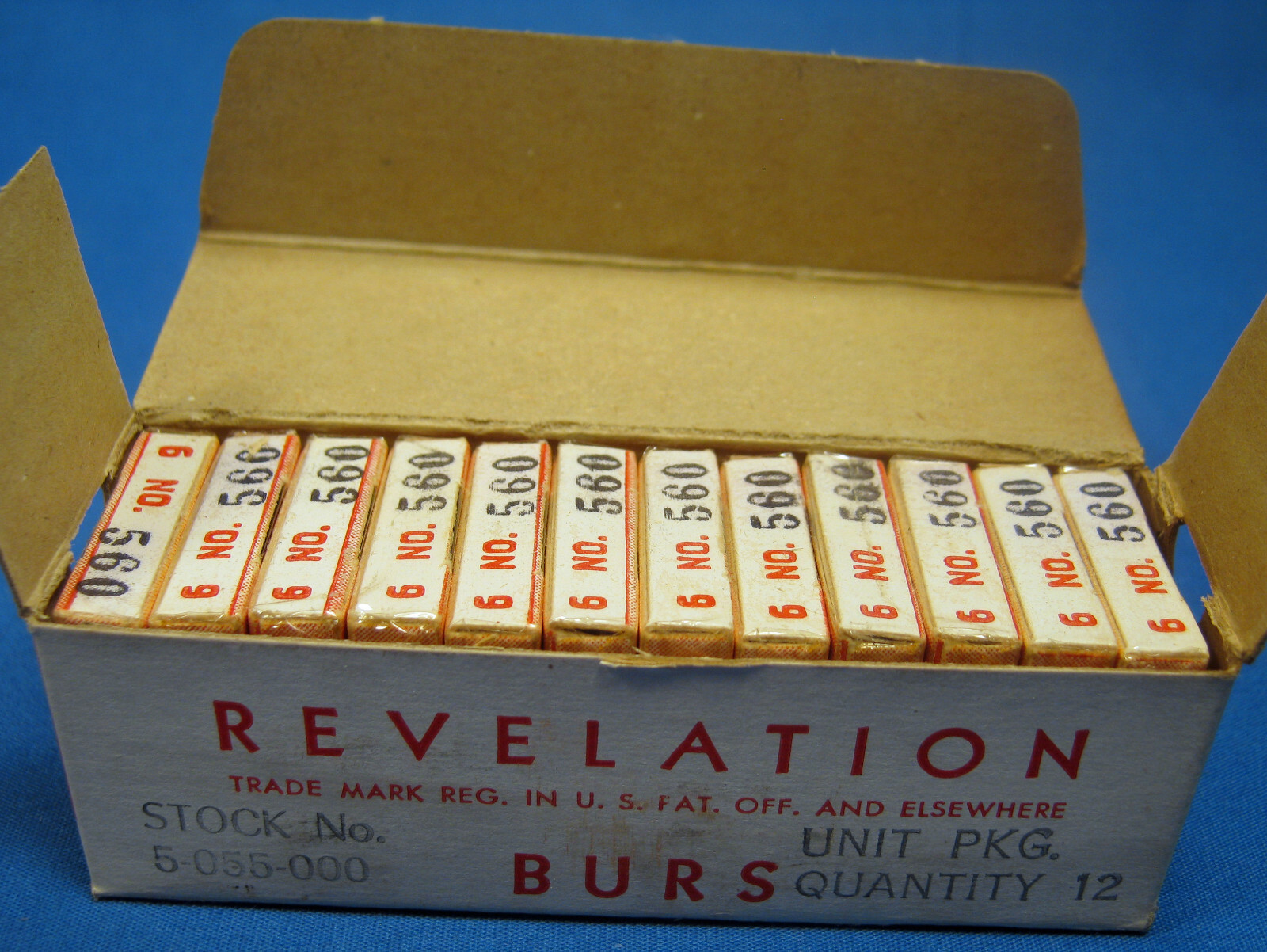 S.S. WHITE REVELATION BURS X72 NEW OLD STOCK FREE SHIPPING