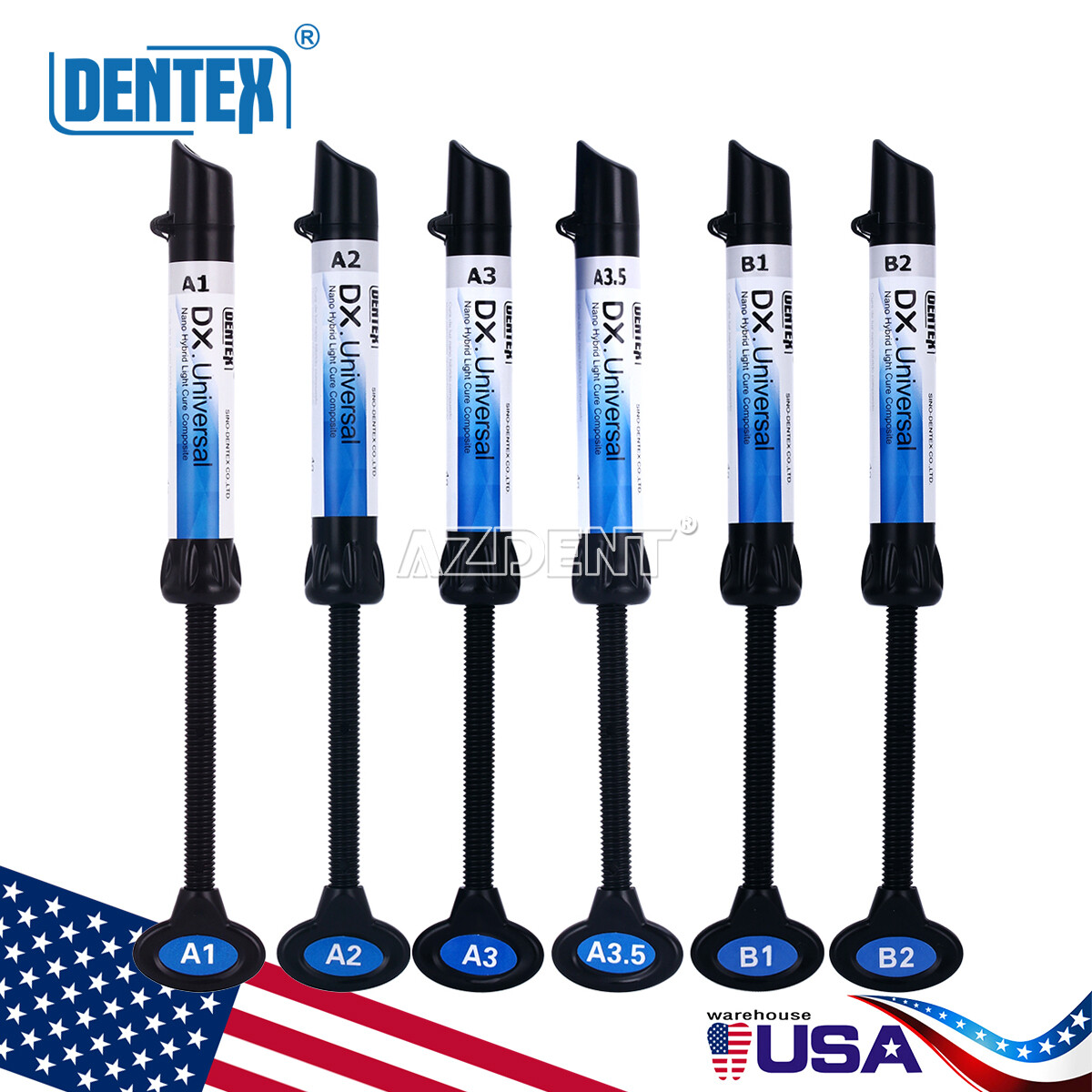 Dentex Dental Composite Light Cure Universal Resin /Acid Etching Gel 37%/Bonding