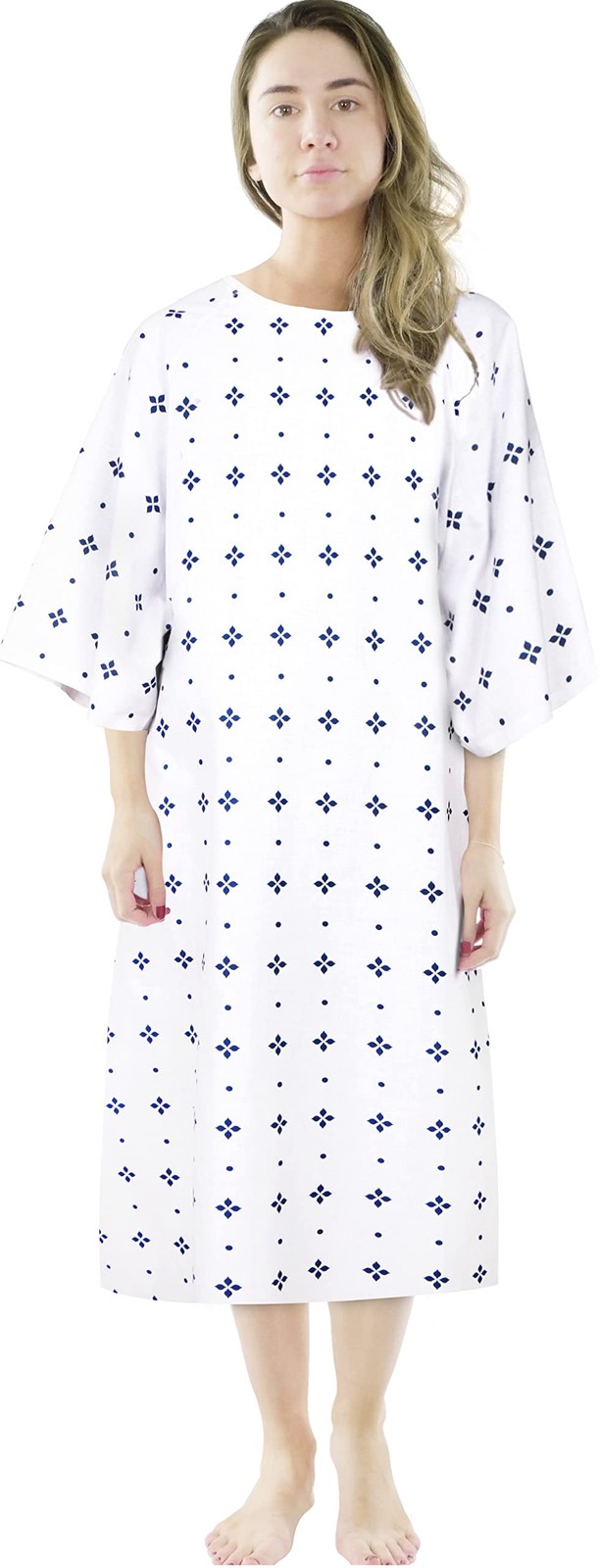 6 Pack Unisex Hospital Gowns, Patient Gowns for Women and Men with Back Tie, …