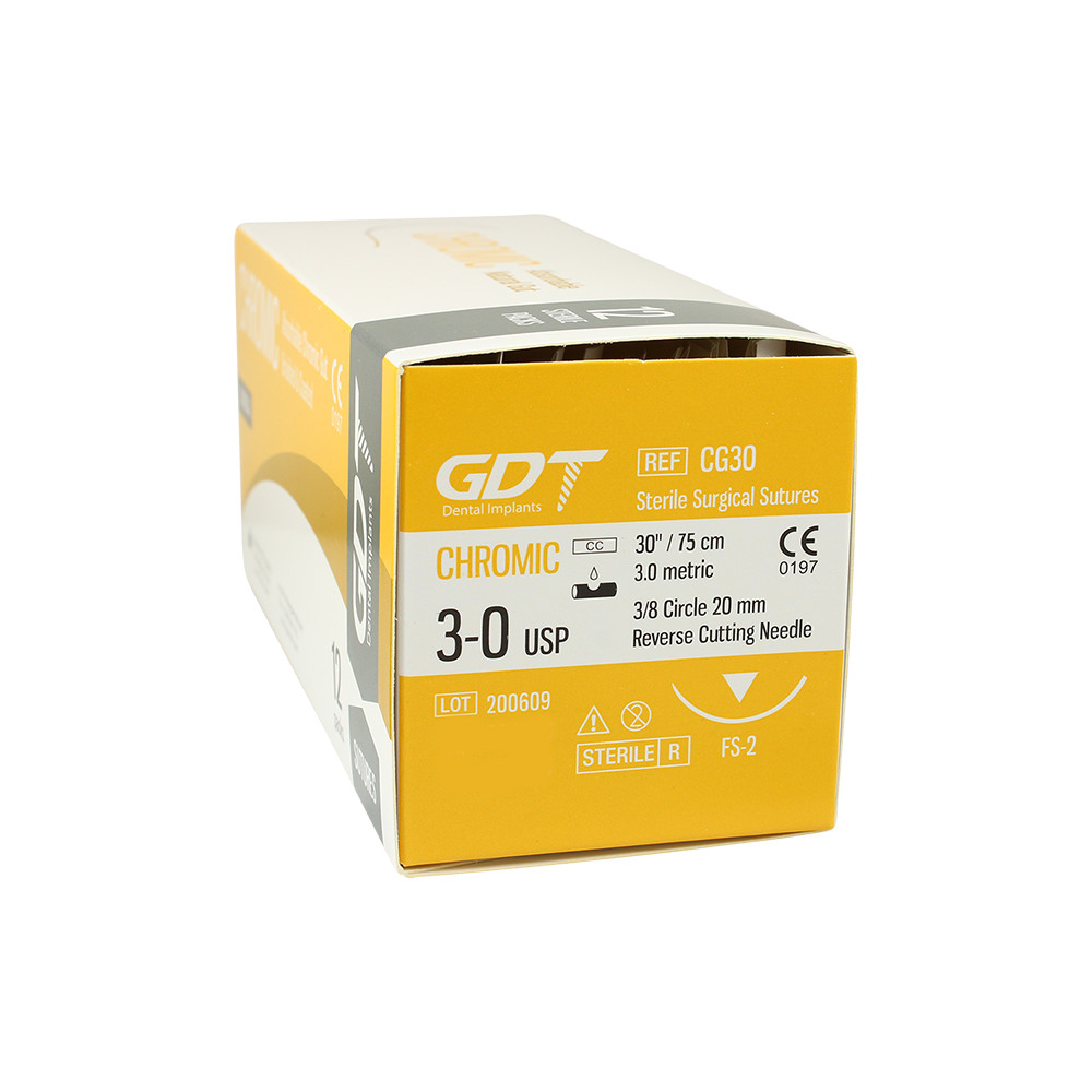 Dental Monofilament Chromic Coating Atraumatic Gut Absrbble Braided Suture 75cm