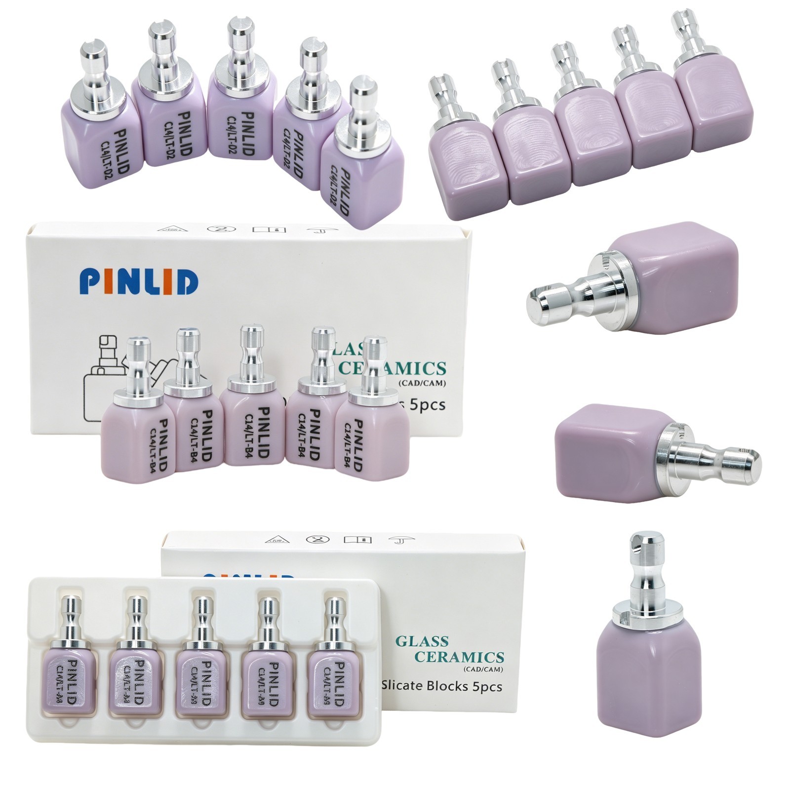 C14 B40 A16 Lithium Disilicate Glass Block for CEREC inLab Dental Restoration