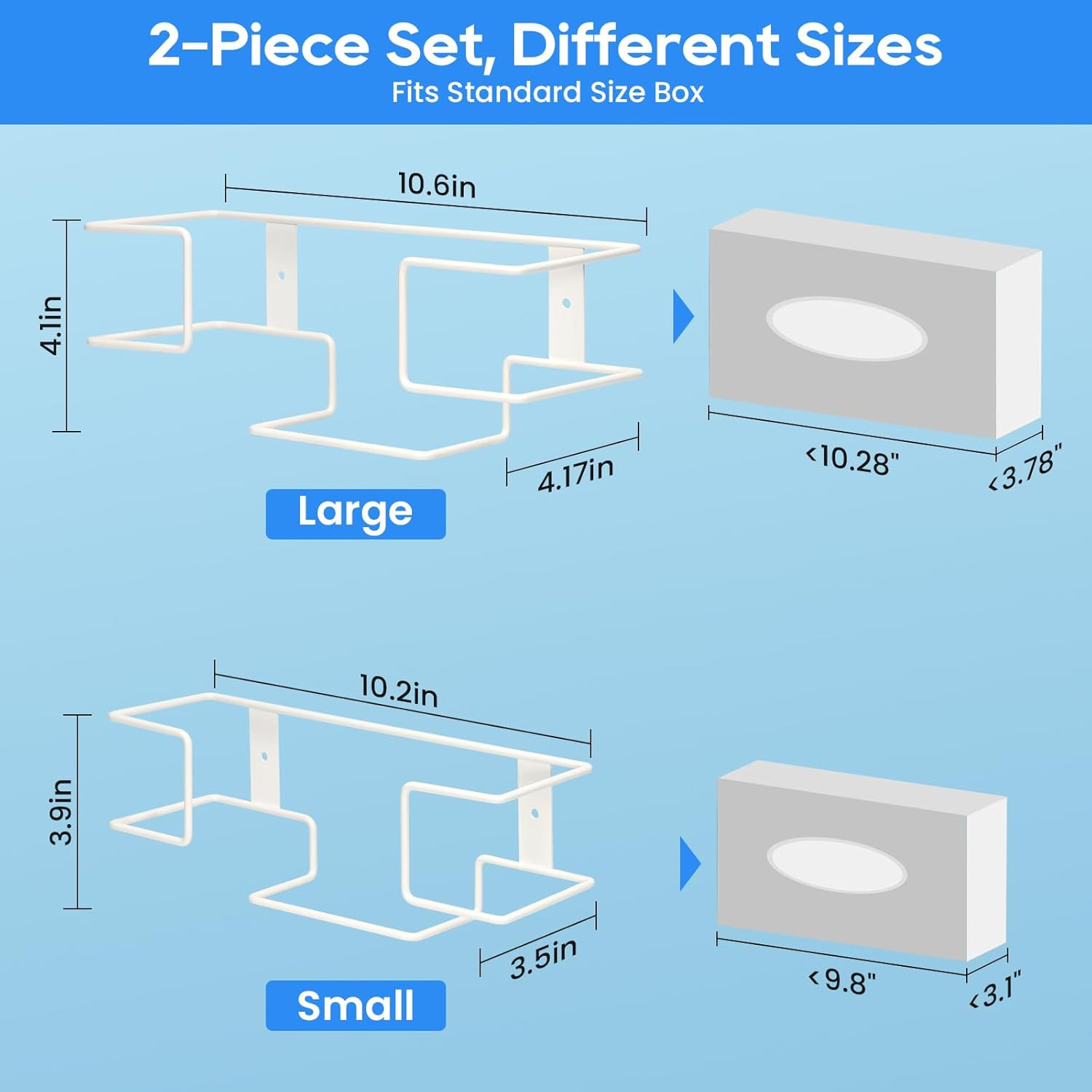 Glove Box Holder Wall Mount Dispenser, 2 Pack Metal Rack for Rubber Latex Dispos