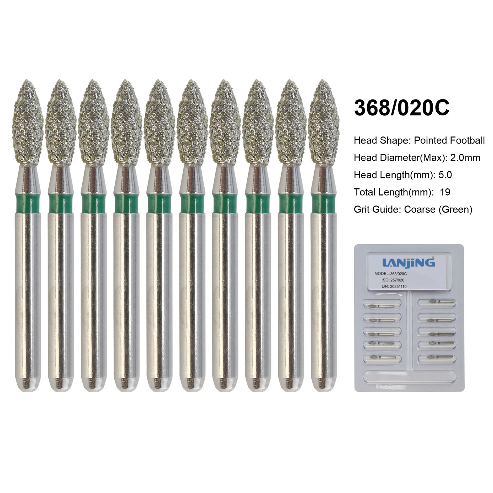 Wave Dental Carbide Bur FG Diamond Burs Football Pear Round End Taper High Speed