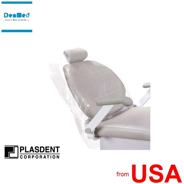 PLASDENT Half Chair Cover 32in x 32in , CLEAR 200pk Pleated constructio 423472