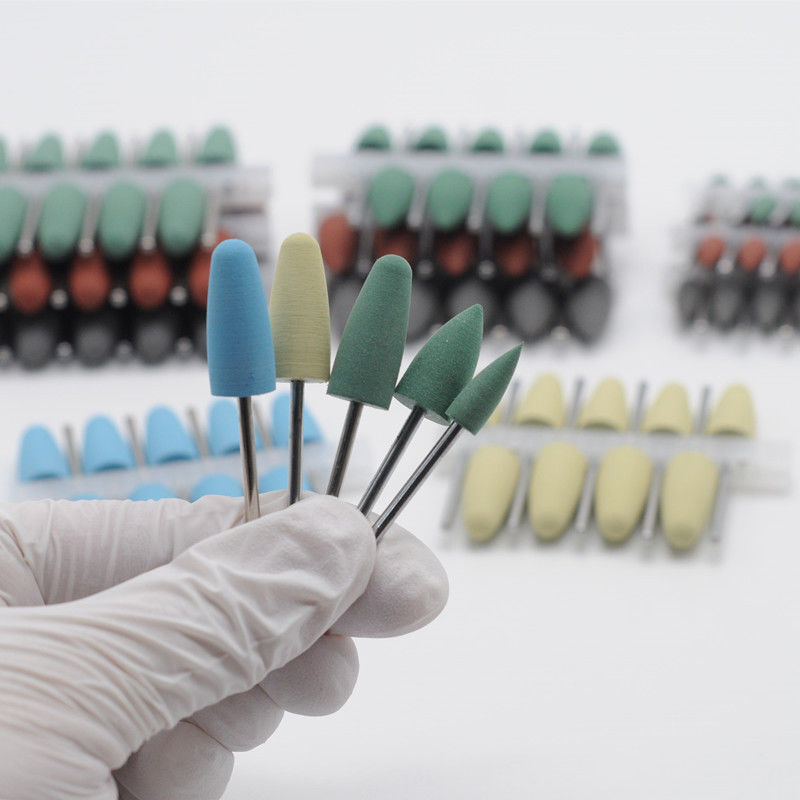 50 Pcs Dental 2.35mm Lab Silicone Rubber Polishing Burs Shank Polishers Diamond