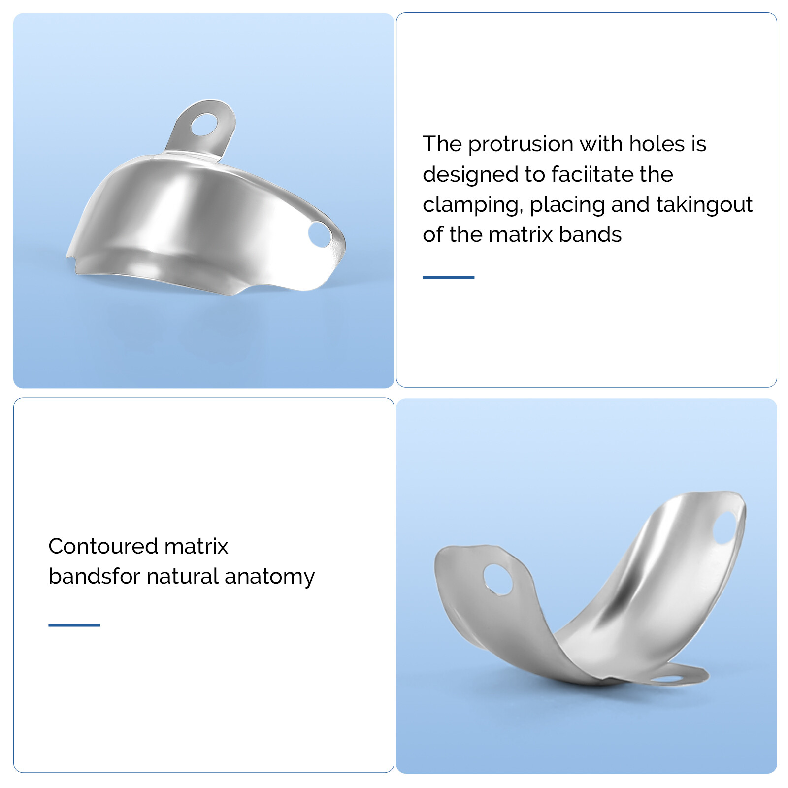 JMU Dental Sectional Contoured Matrix Bands Deciduous/Premolar/ Molar Matrices