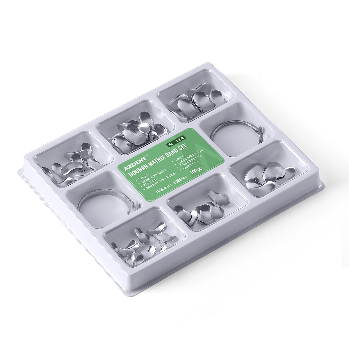 100Pcs/Box Dental Matrix Sectional Contoured Metal Matrices Band Resin Clamping