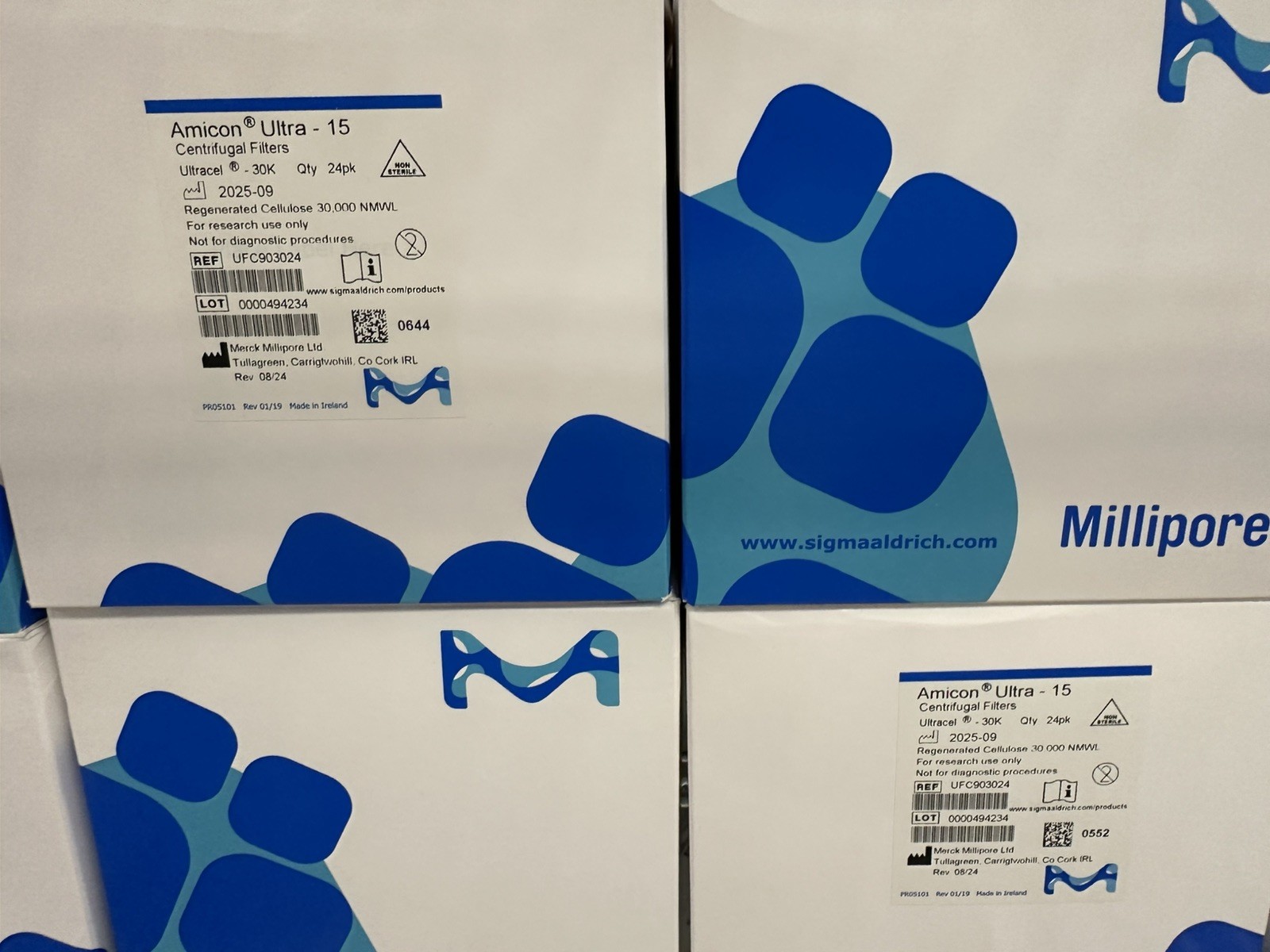 (96/Cs) MILLIPORE Amicon Ultra-15 Centrifugal Filter Units 15mL 30KDa UFC903096