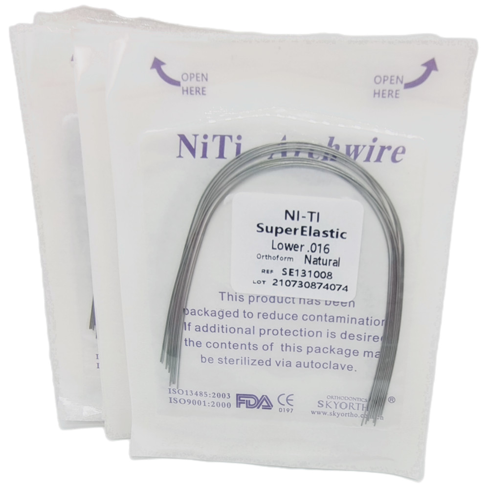 Dental Orthodontic Arch Wire Super Elastic Niti Round Rectangular Natural Form