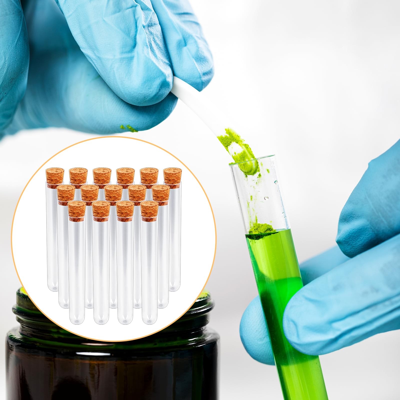 15x100mm (15ml) Plastic Test Tubes with Lids, Clear Vials with Seal Cap Conta…