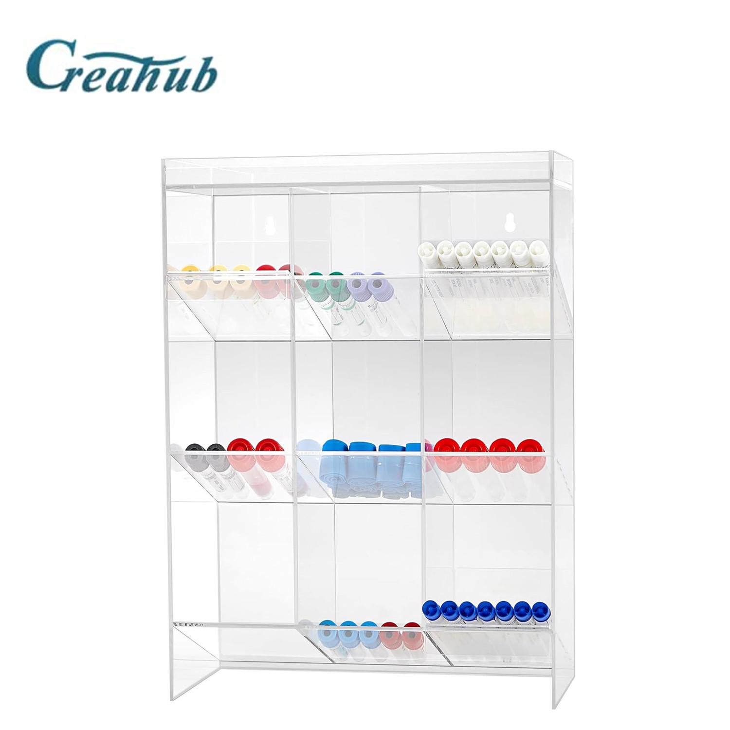 Clear Acrylic Tube Rack, Wall Mounting & Countertop Tube Organizer Holder