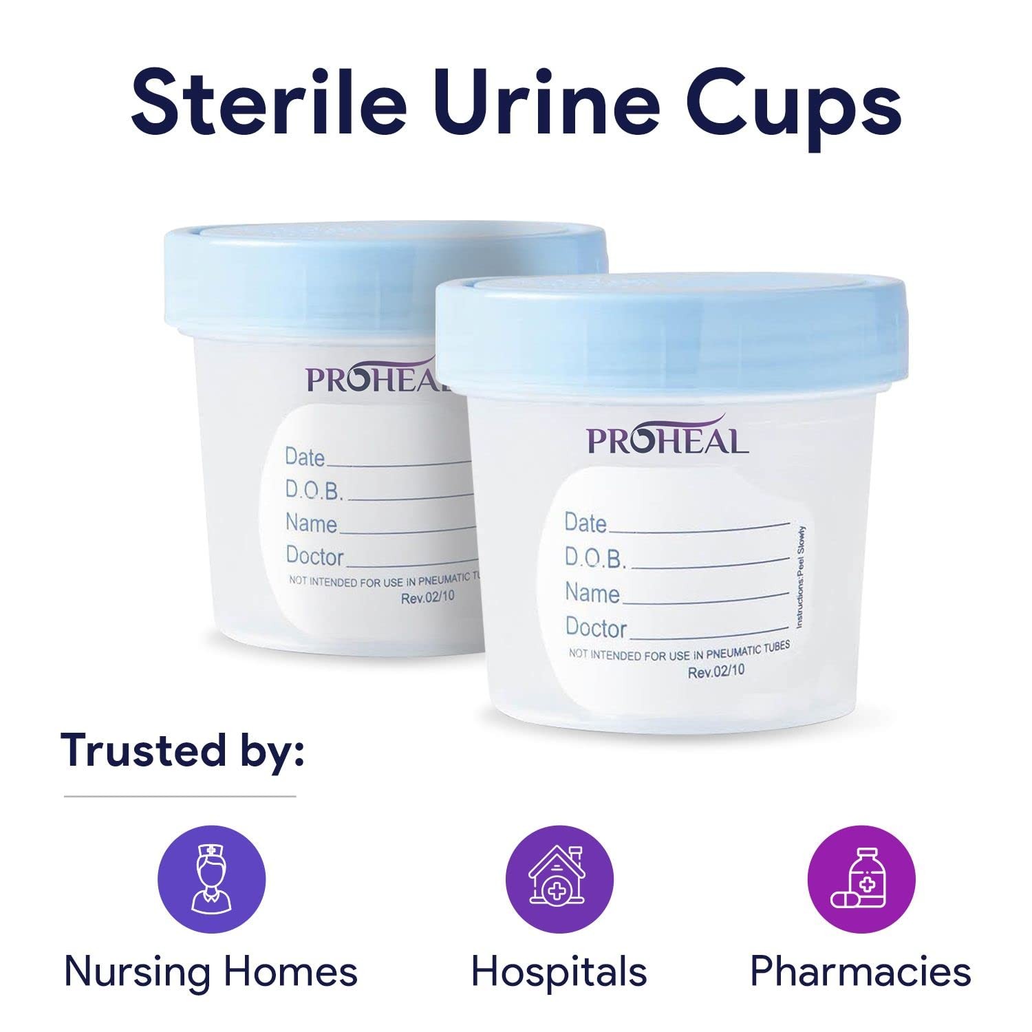 Sterile Urine Specimen Cups with Lids (2PK)- 4 oz. Sample for…