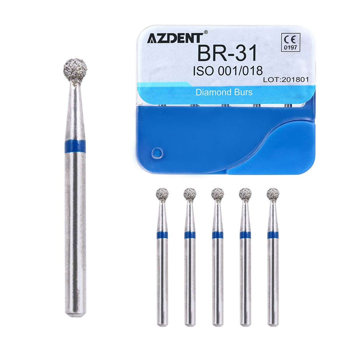 20packs/100Pcs Dental Diamond Burs for High Speed Handpiece Medium FG 1.6MM