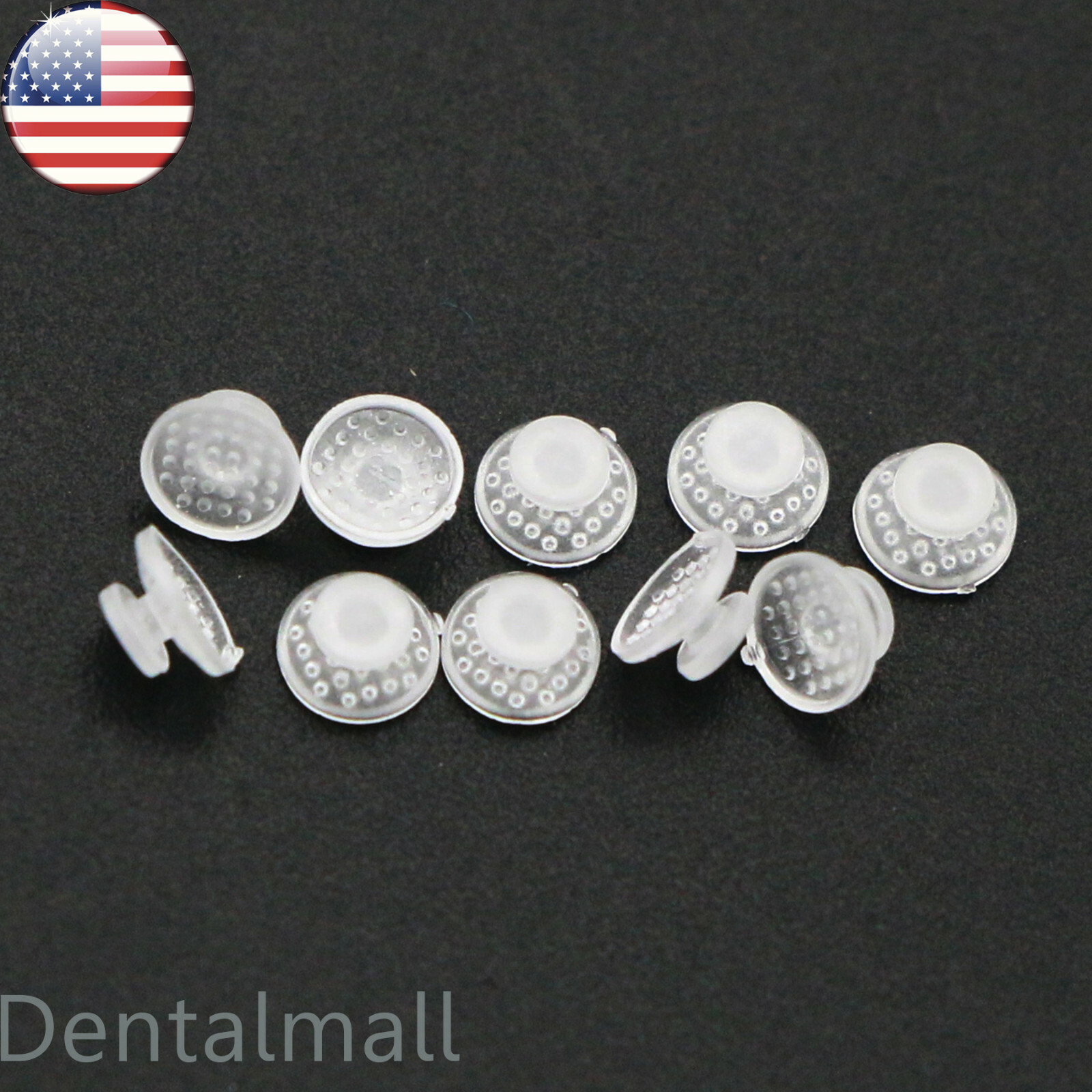 US 10Pcs/Pack Dental Orthodontic Clear Ceramic Lingual Button Bondable Mesh Base