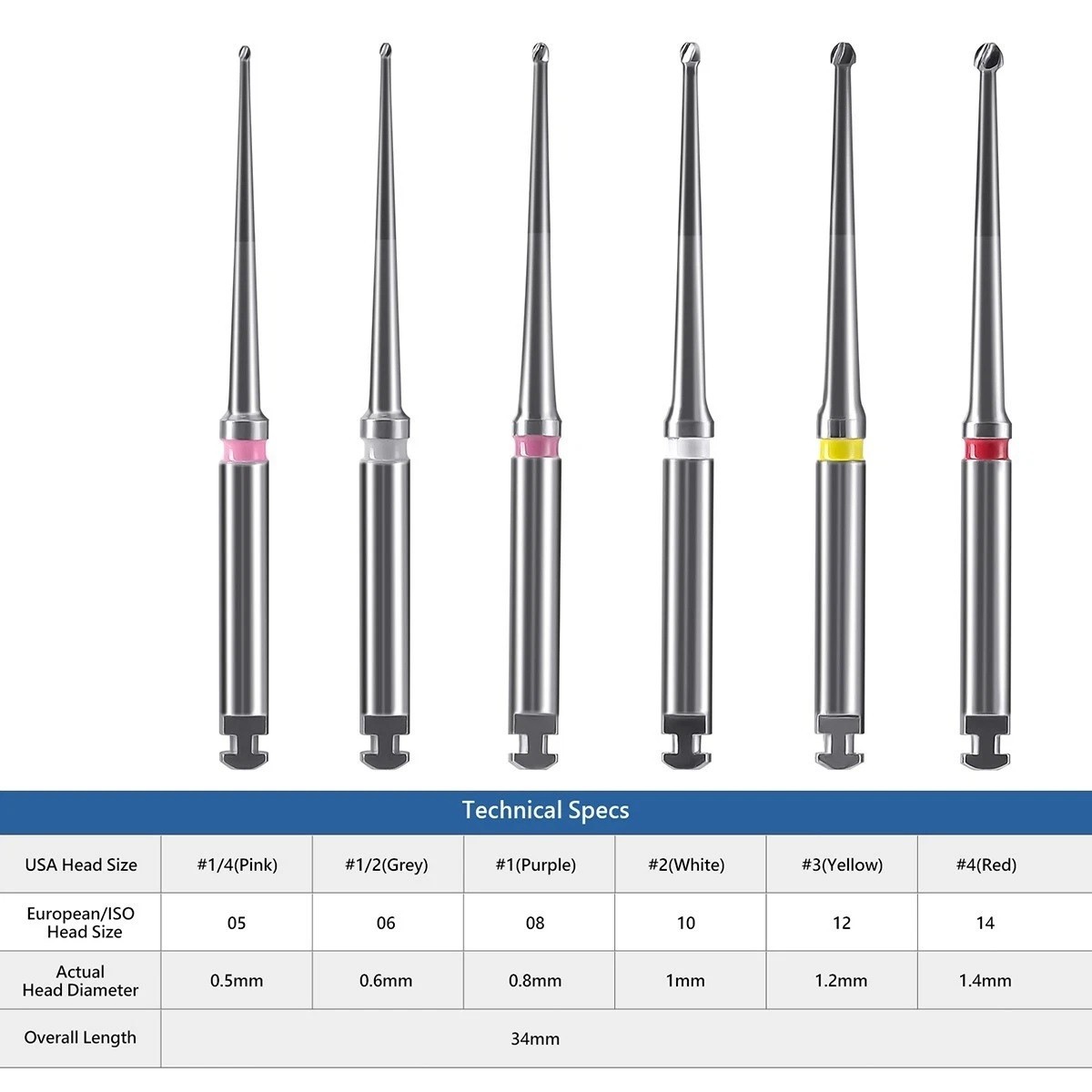 Munce Burs Alternative Endodontic Carbide Bur RA Assorted Short & Long 6/Pack