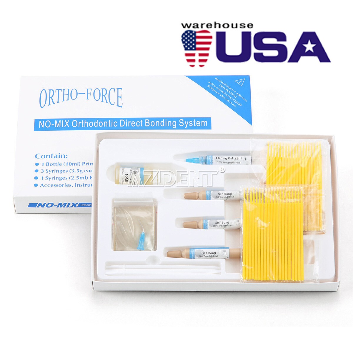 Dental Orthodontic Brackets Light Cure Bonding Adhesive Etch Gel Bonding System