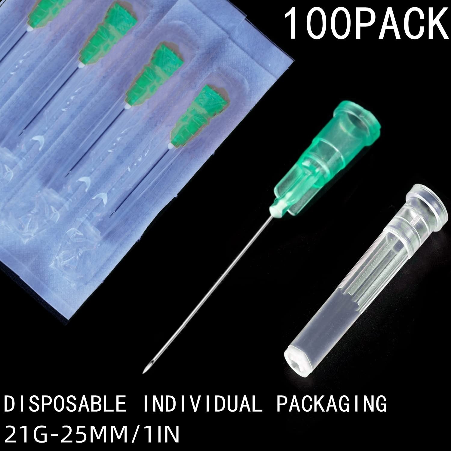 Essential 100-Pack 21Ga 1Inch Dispensing Needles for Non-Sterile Applications
