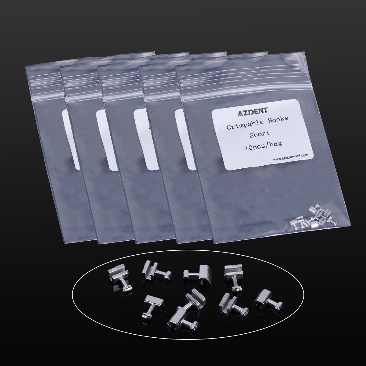 10PCS/Pack AZDENT Dental Orthodontic Short Type Crimpable Hook for Arch Wire