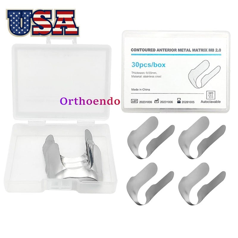 Dental Contoured Anterior Matrix Bands Teeth Restoration Strip Twin Matrices USA