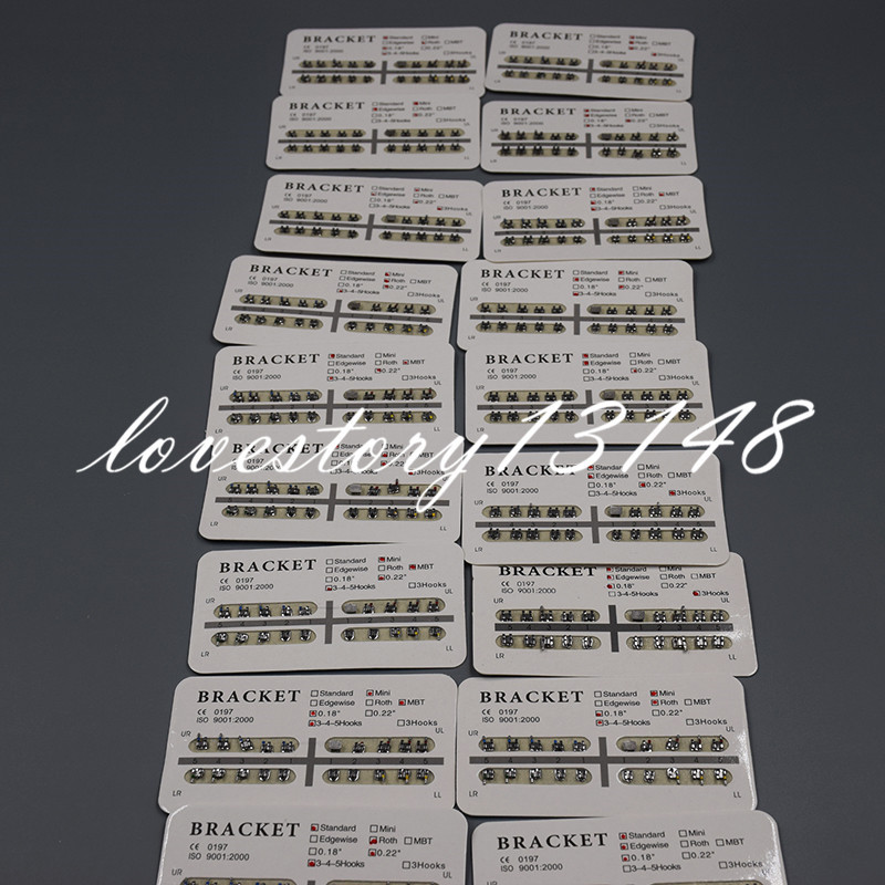 36 Types Dental Bracket Mini/Standard Roth/Edgewise/MBT 018/022 No Hook/3/345