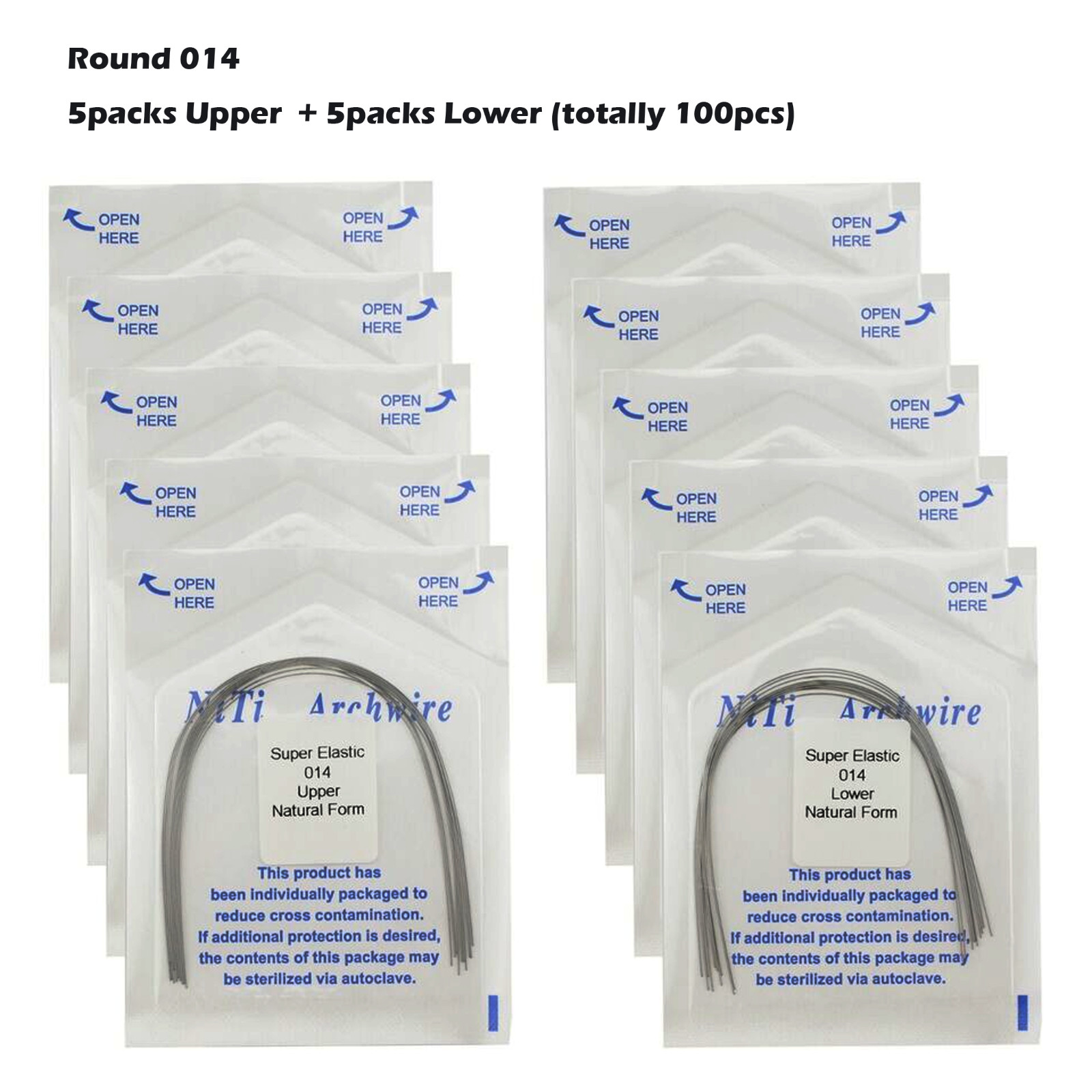 100PCS Arch Wire Orthodontic Niti Natural Ovoid Form Arches Round Rectangular