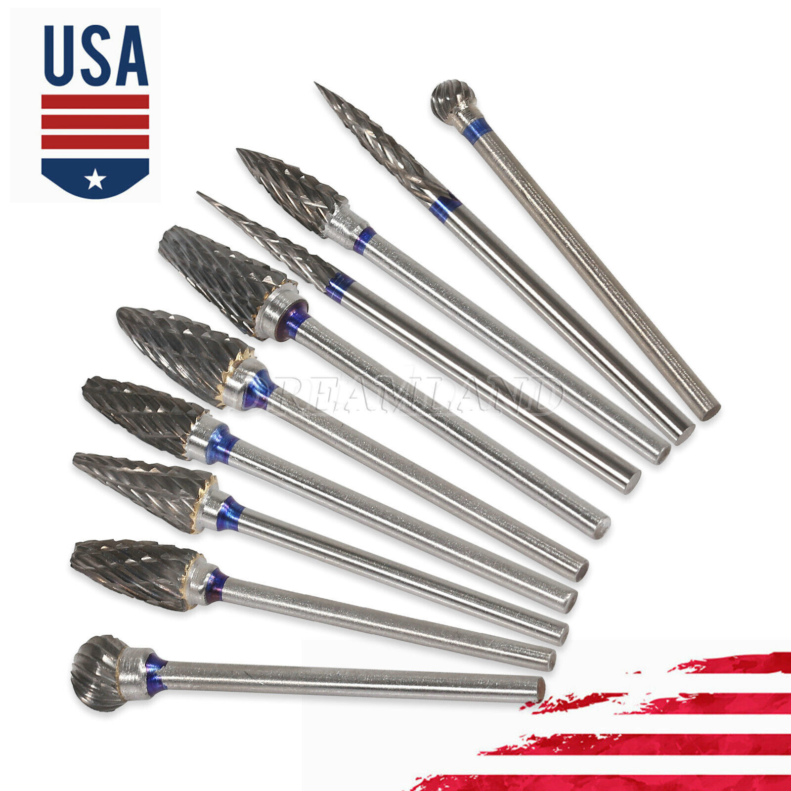 10Pieces/Set Tungsten Carbide.HP Bur Grinding Polishing Dental Lab Jewelry Alloy