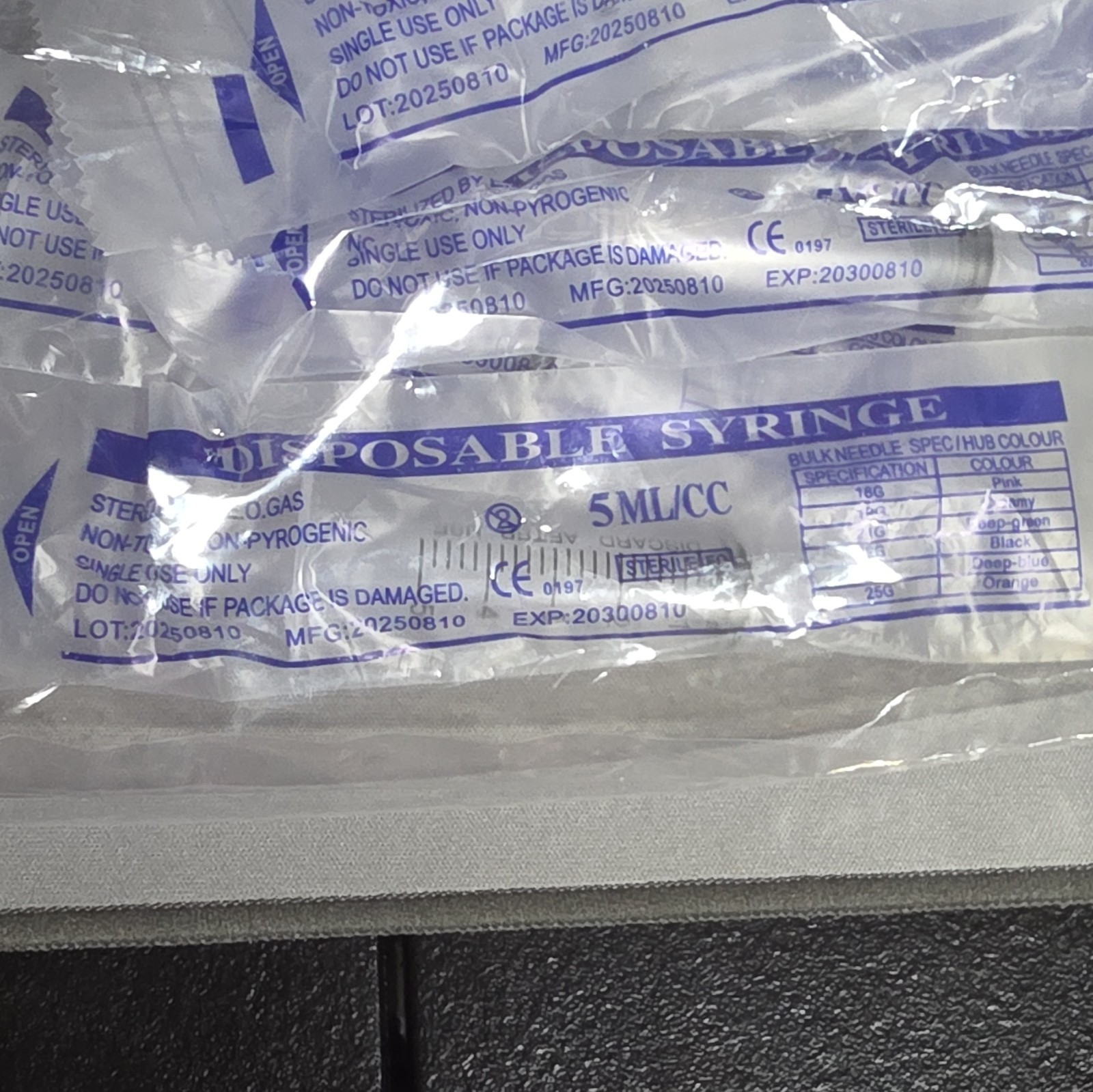 Lot of 50 Sterilized 3 ML/CC DISPOSABLE SYRINGE NO NEEDLE INDIVIDUALLY WRAPPED