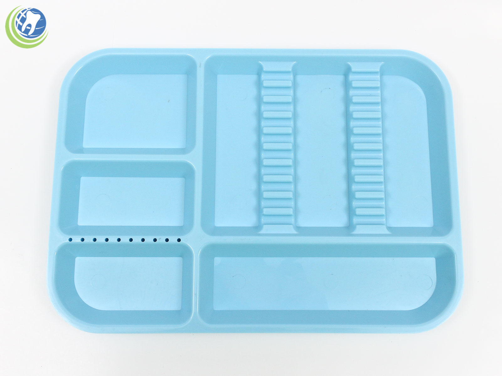DENTAL INSTRUMENT SET UP TRAY INCLUDES BUR HOLDER SECTION BABY BLUE COLOR SIZE B